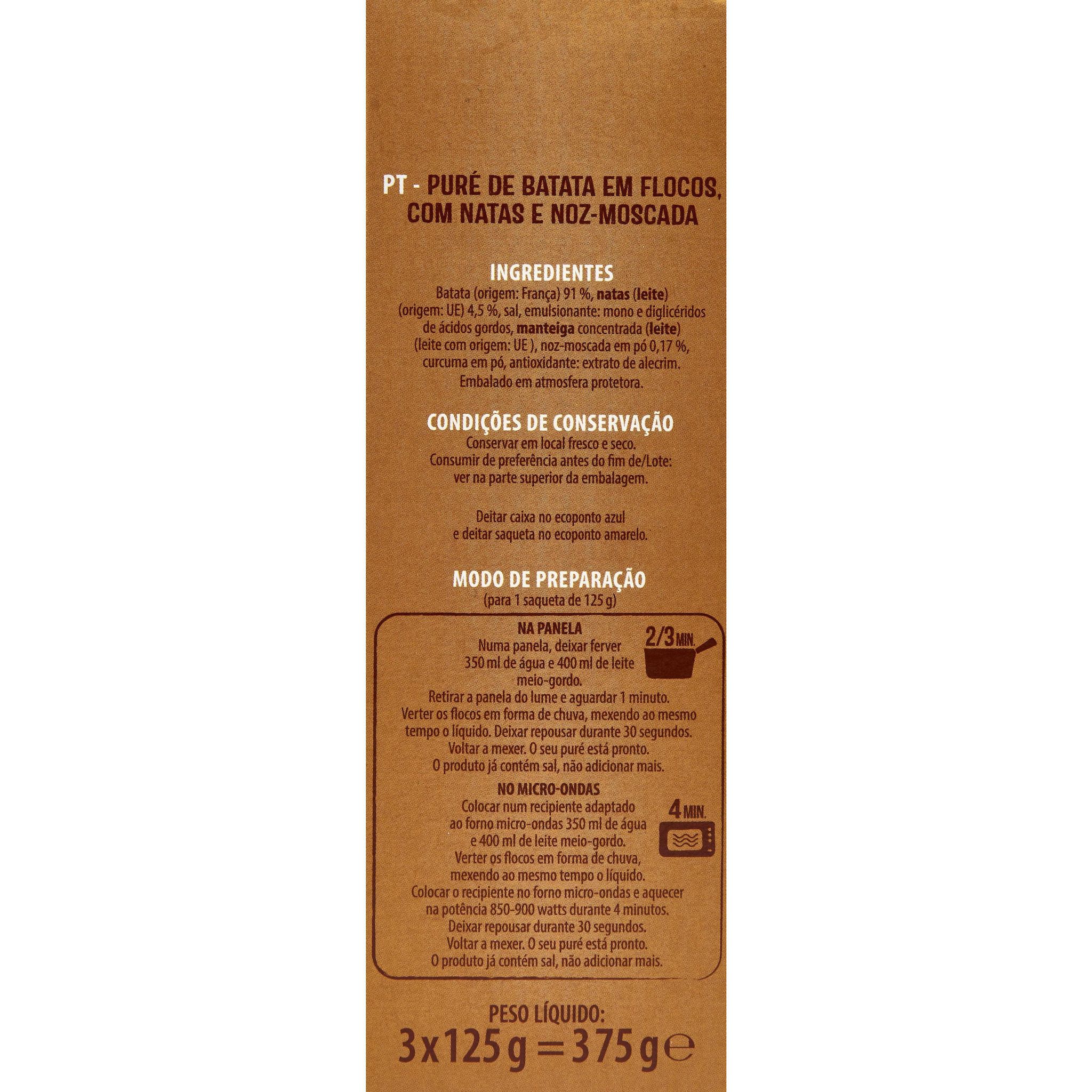 Voir la diapositive 4 : AUCHAN Purée saveur d'autrefois à la crème et à la muscade 3x4 portions 3x125g