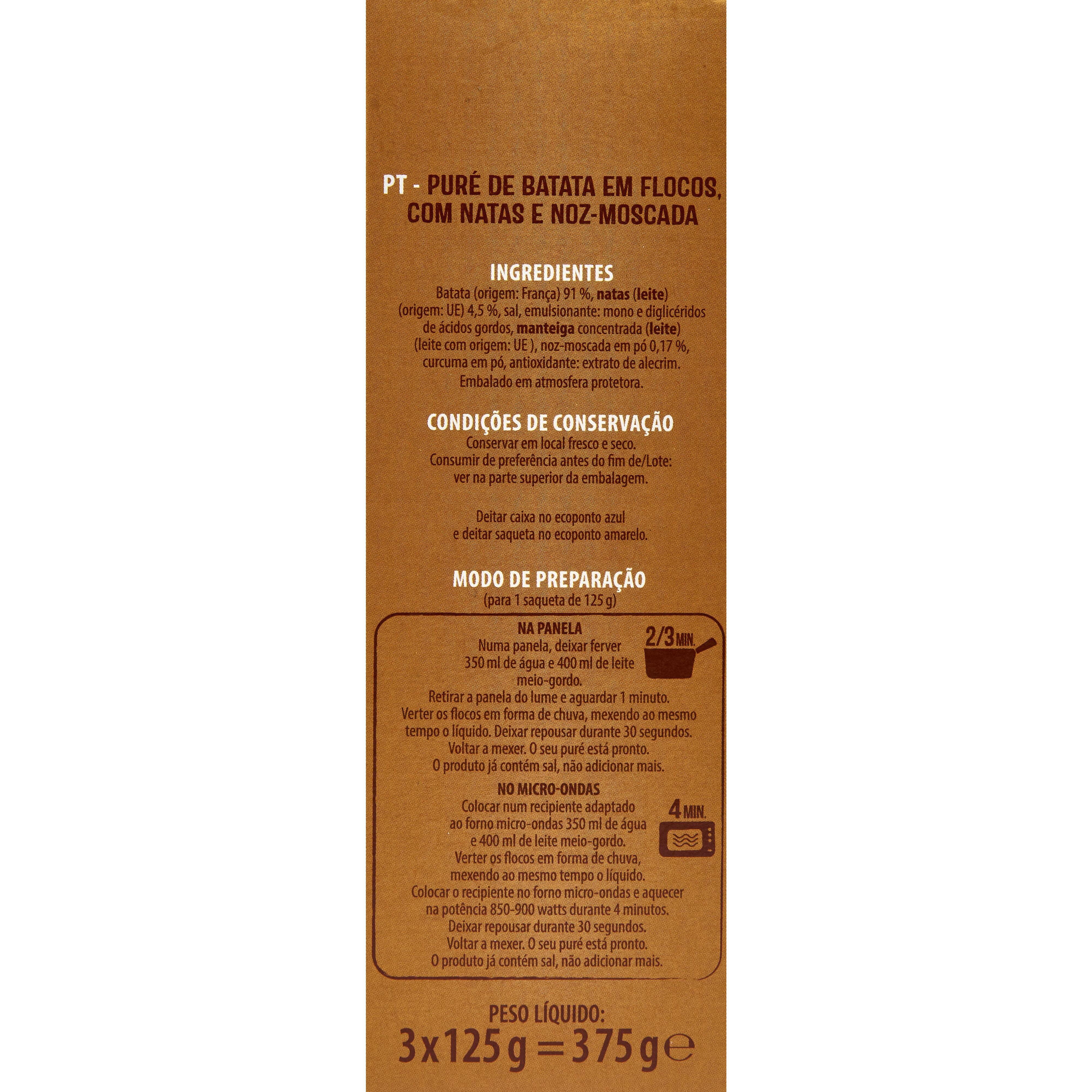 Voir la diapositive 5 : AUCHAN Purée saveur d'autrefois à la crème et à la muscade 3x4 portions 3x125g