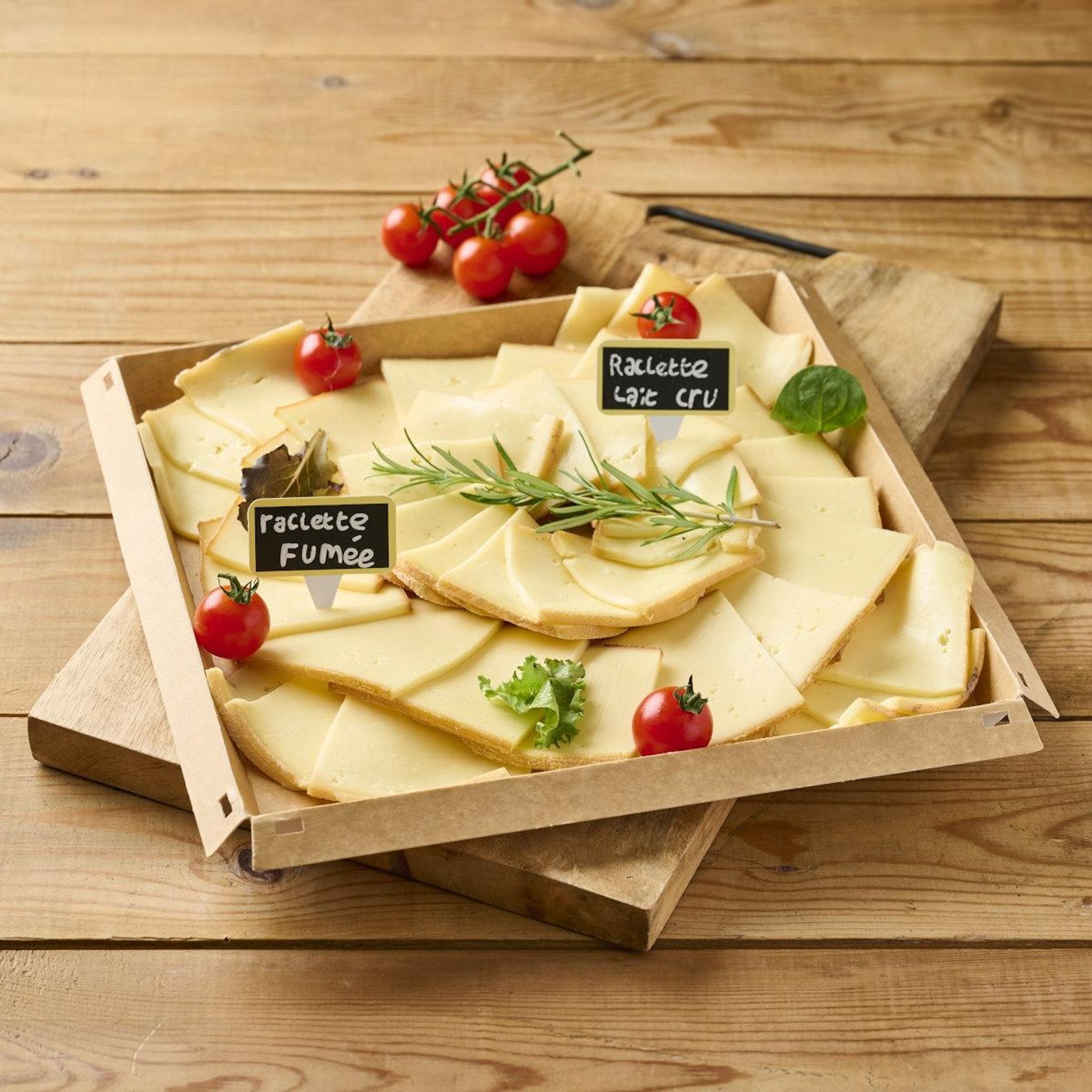 AUCHAN LE TRAITEUR Plateau raclette nature et fumé 5 parts 900g