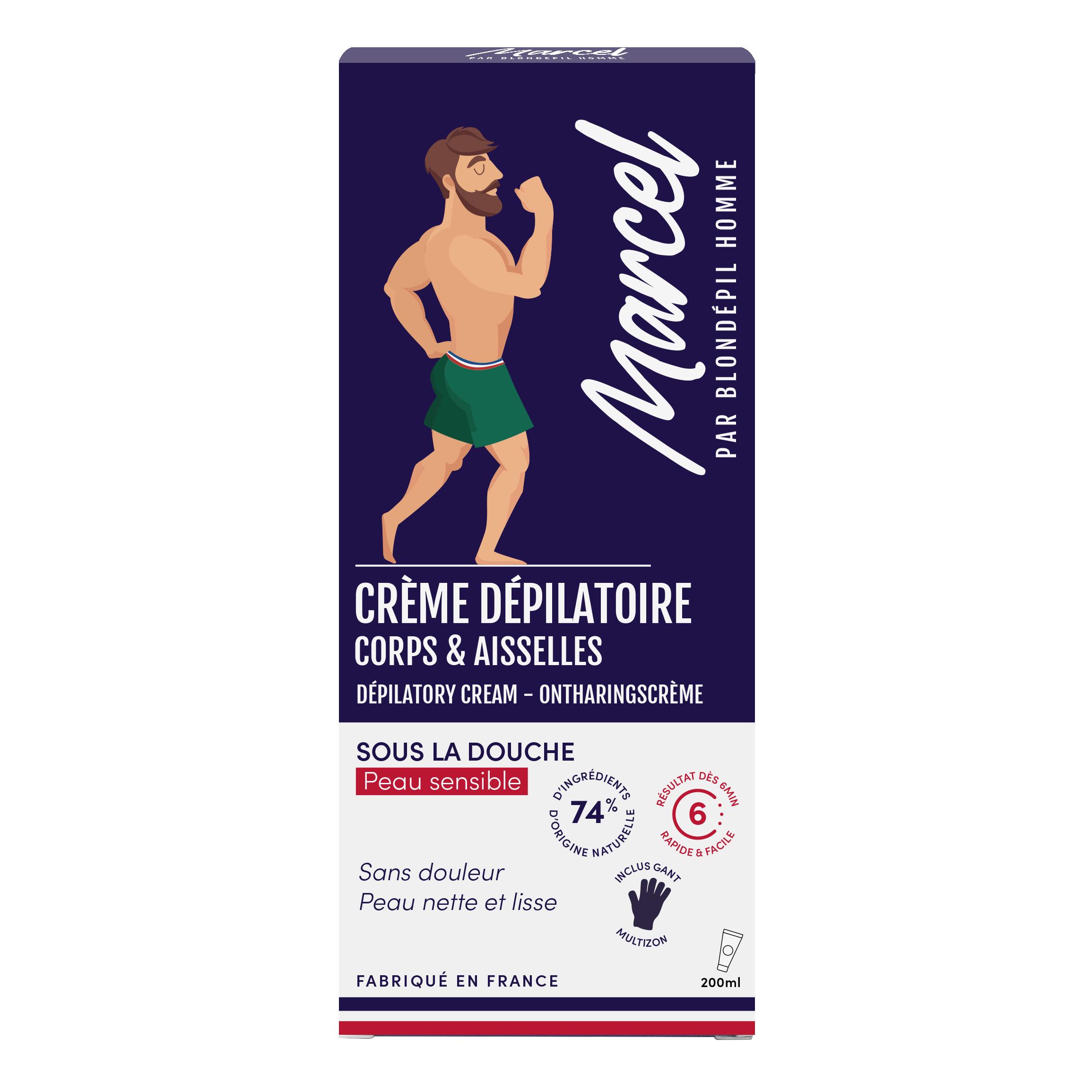 MARCEL Crème dépilatoire aisselles corps peaux sensibles 200ml