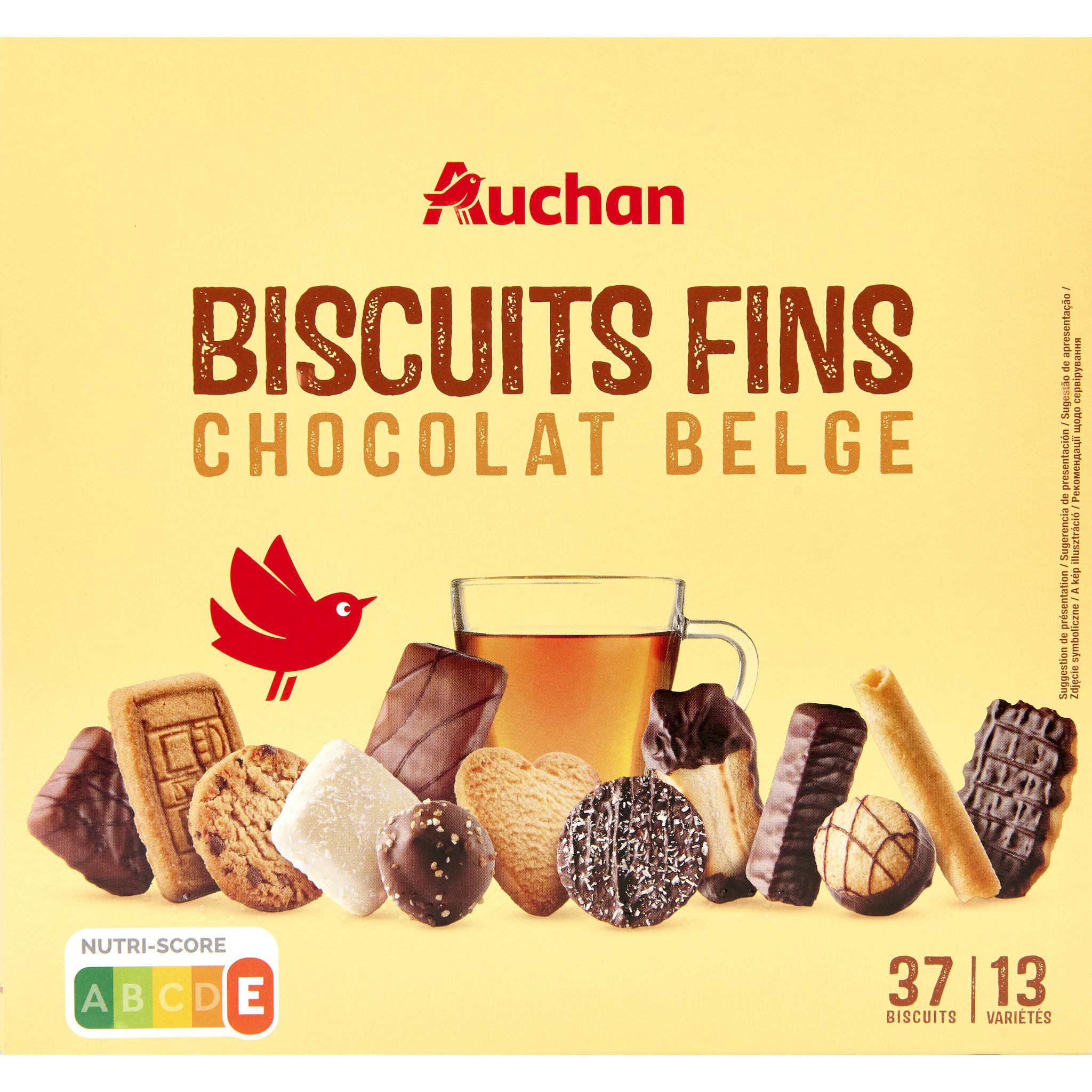 AUCHAN Assortiment de biscuits fins chocolatés 375g