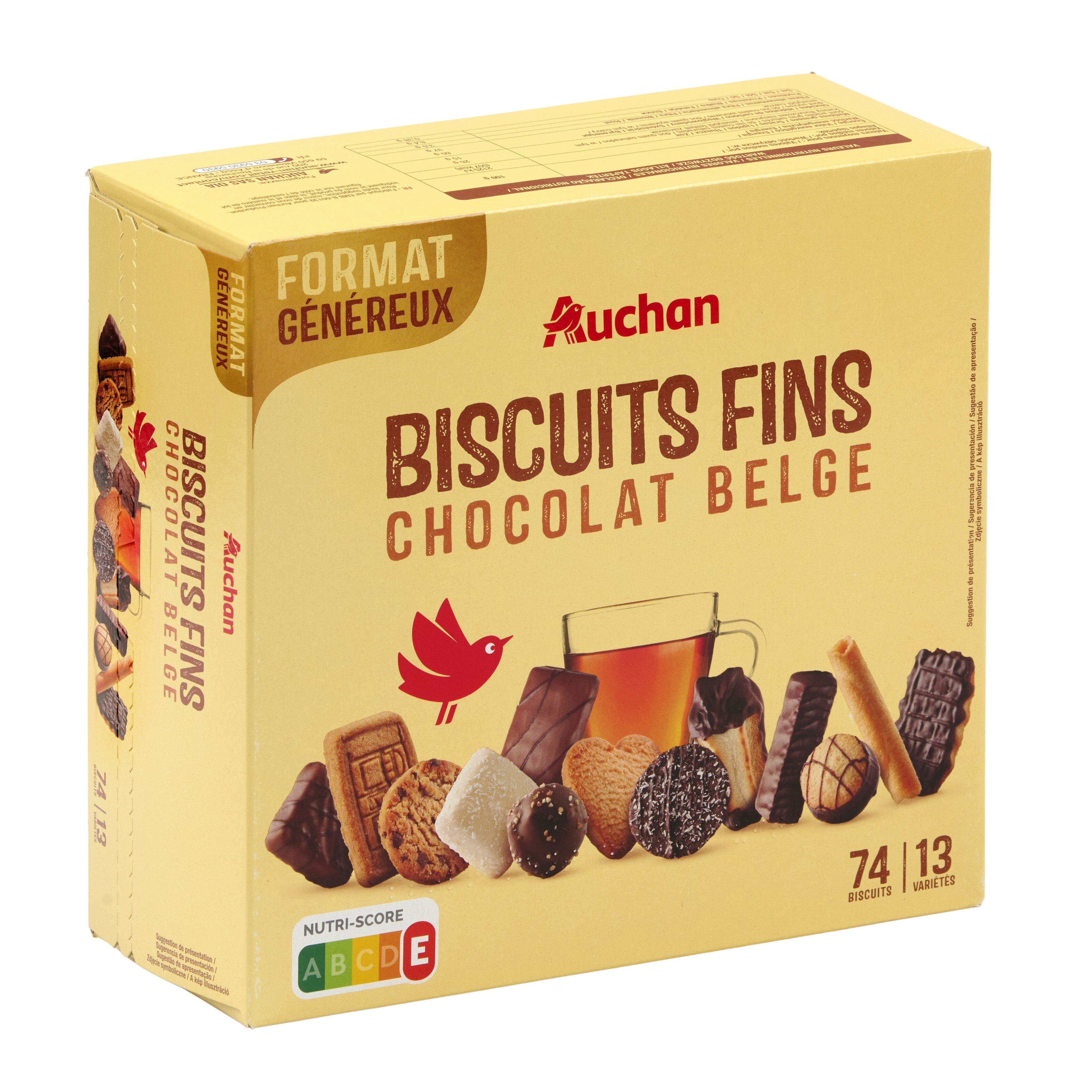 Voir la diapositive 3 : AUCHAN Assortiment de biscuits fins chocolatés 750g