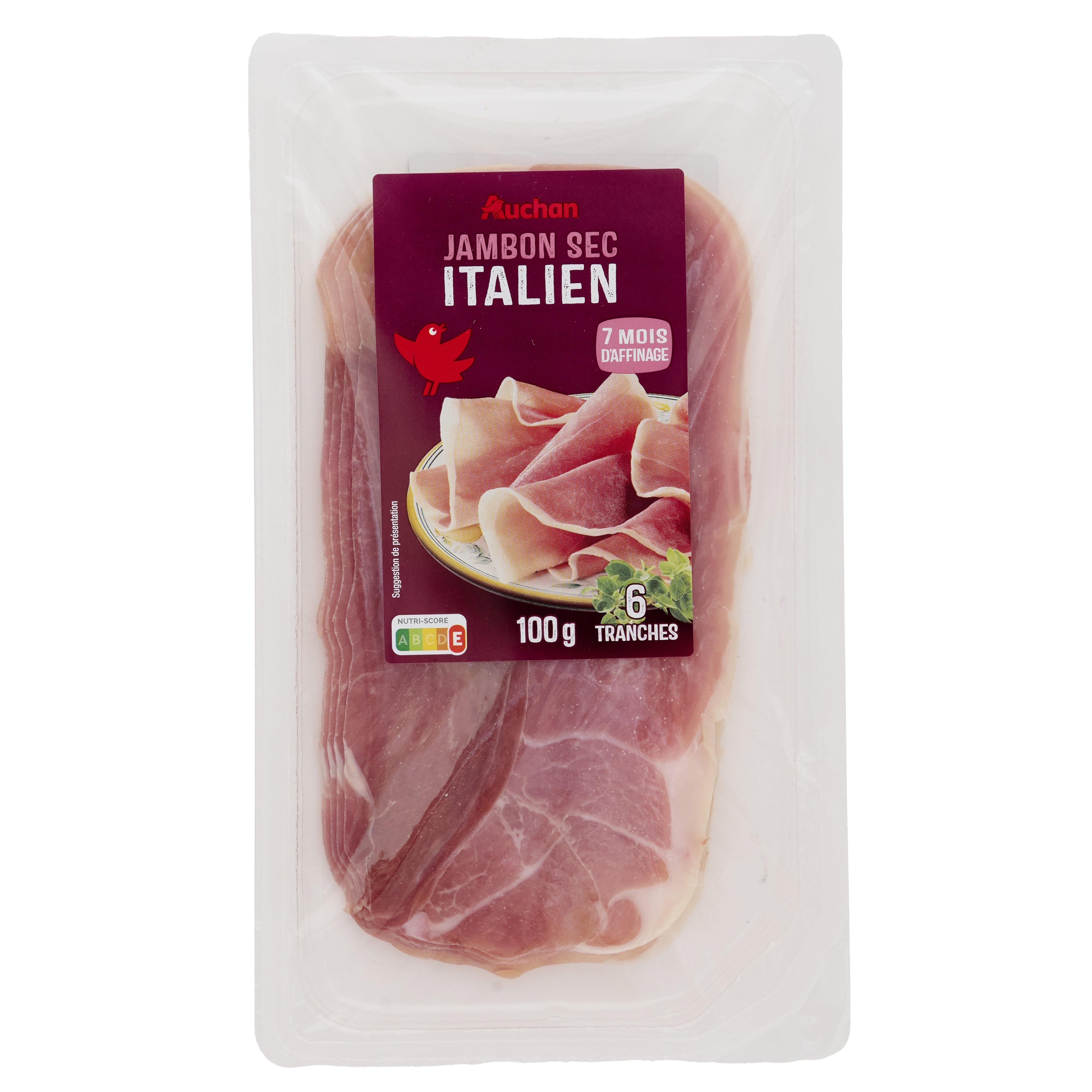AUCHAN Jambon sec italien 6 tranches 100g