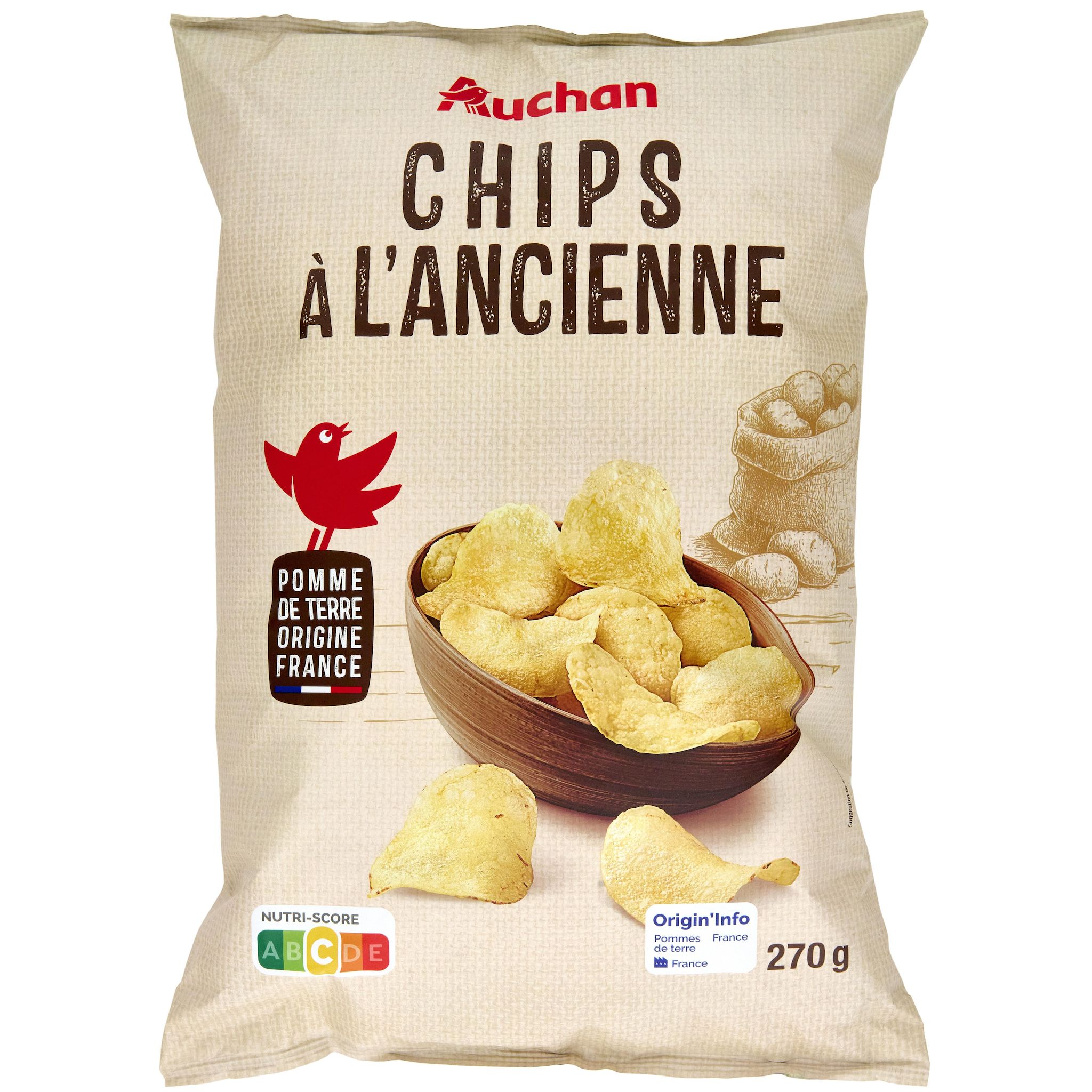 Voir la diapositive 1 : AUCHAN Chips à l'ancienne nature 270g
