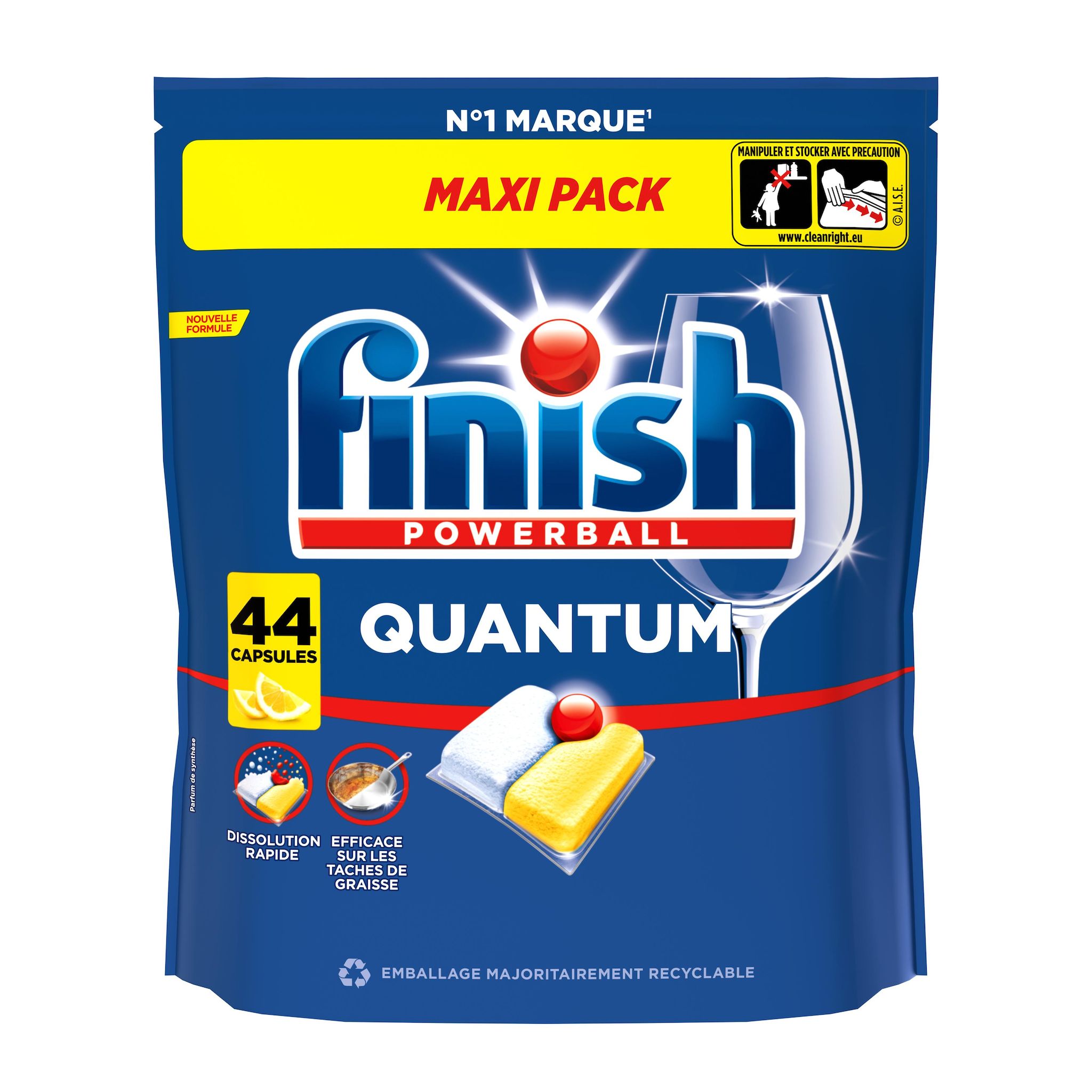 FINISH Capsules lave-vaisselle tout en 1 citron 44 capsules