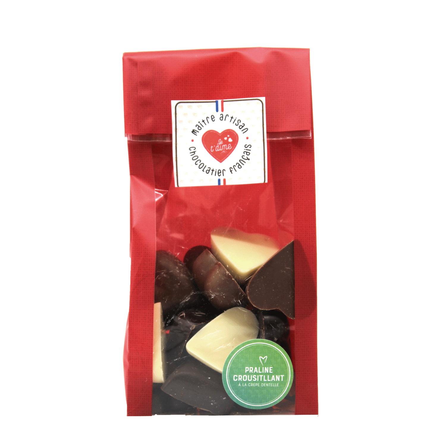 MERCIER Sachet coeurs pralinés croustillants 140 g