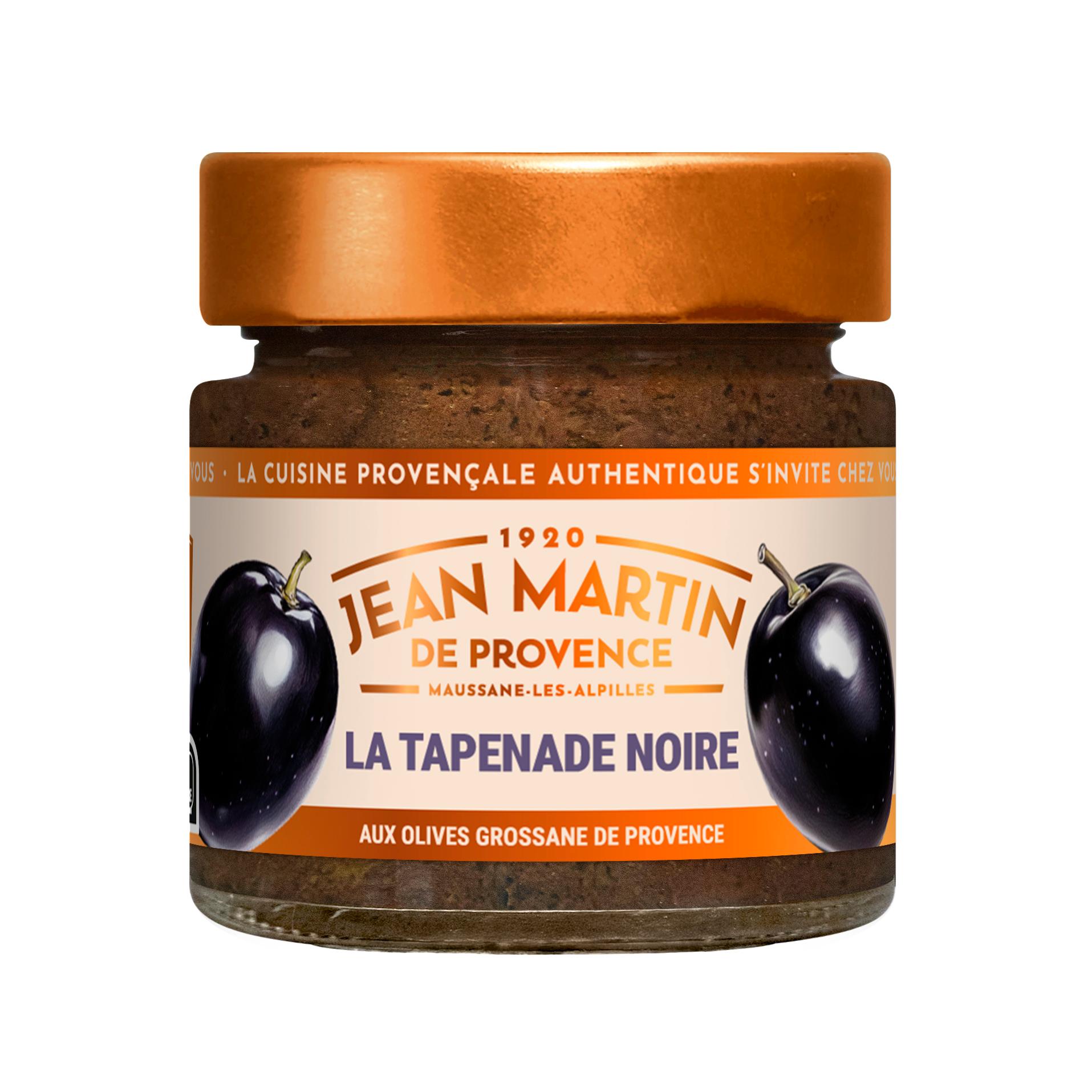 JEAN MARTIN Tapenade noire aux olives Grossane de Provence et Beldi du Maroc, anchois et câpres 100g