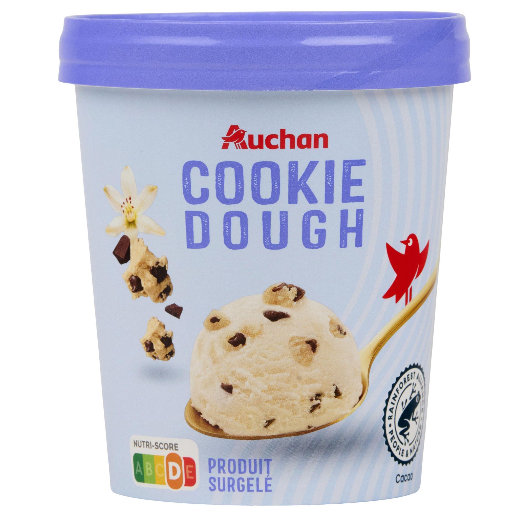 AUCHAN Pot de crème glacée cookie dough 407g