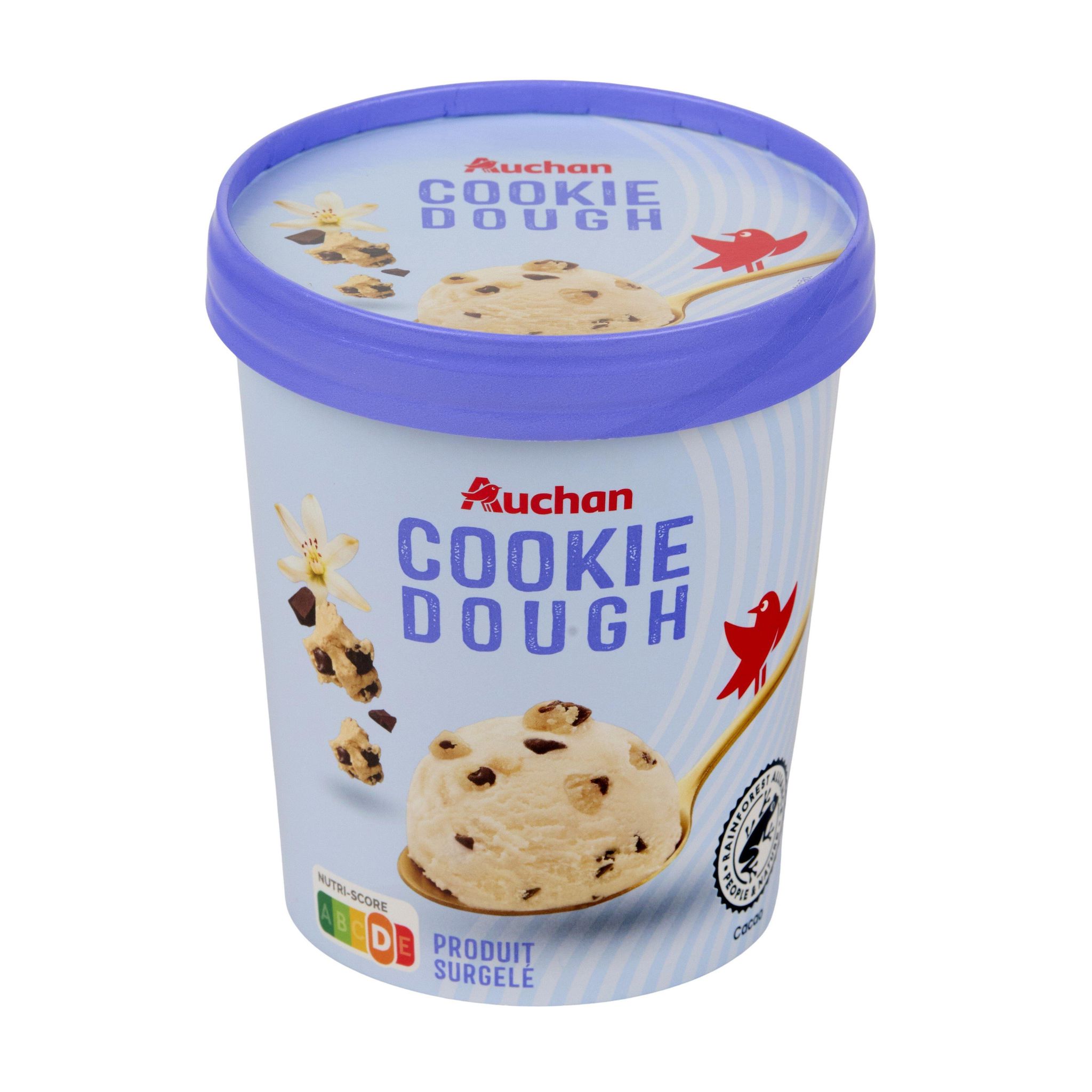 Voir la diapositive 4 : AUCHAN Pot de crème glacée cookie dough 407g