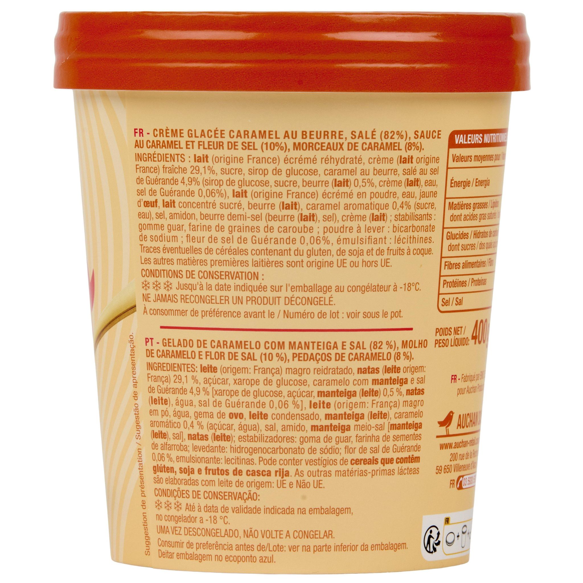 Voir la diapositive 4 : AUCHAN Pot caramel beurre salé 400g