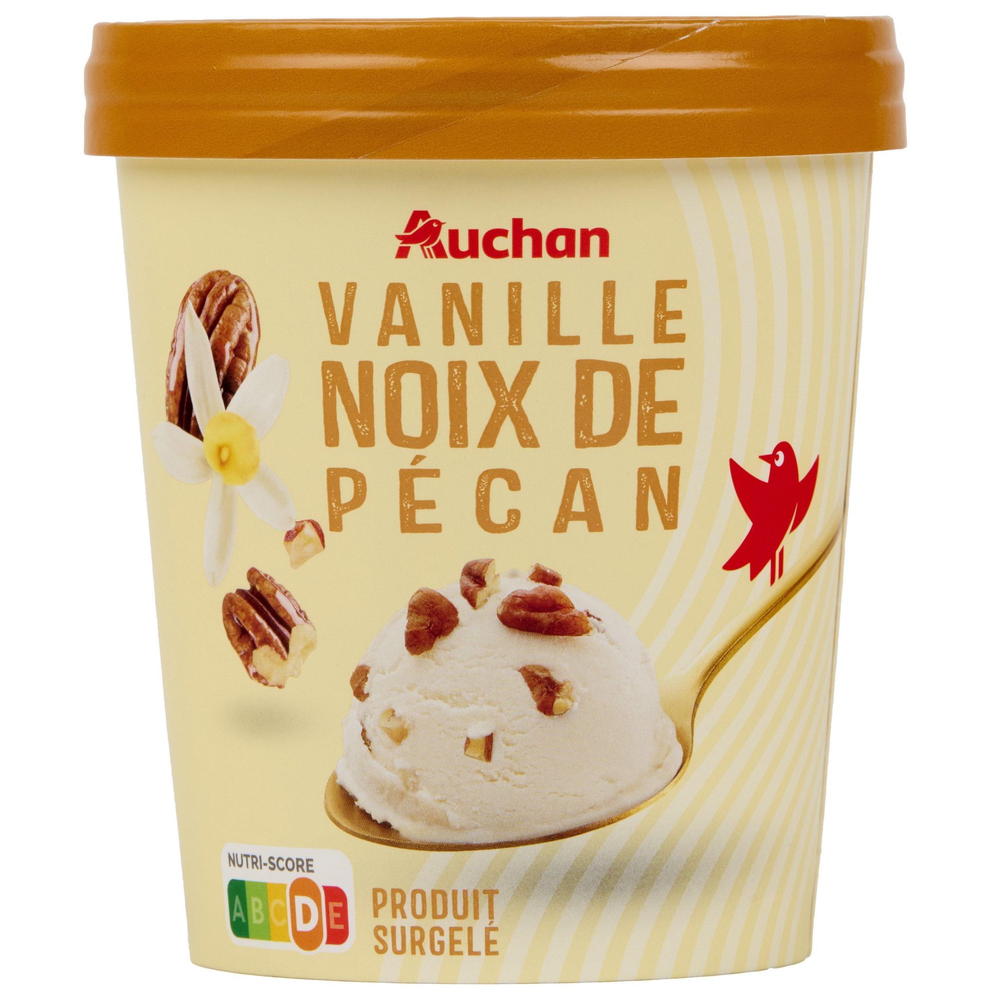 AUCHAN Pot de crème glacée vanille noix de pécan 400g