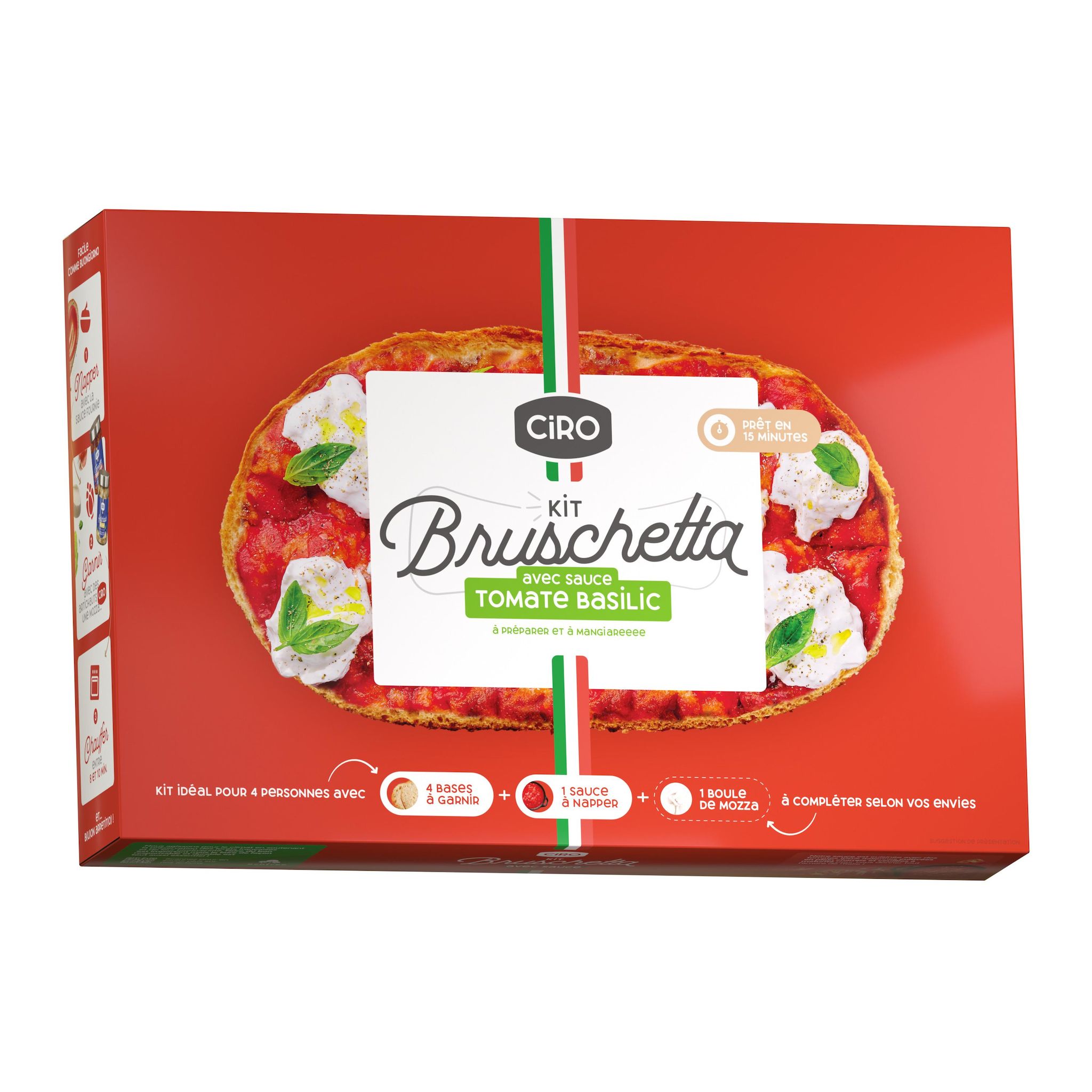 CIRO Kit à bruschetta avec sauce tomate basilic 460g