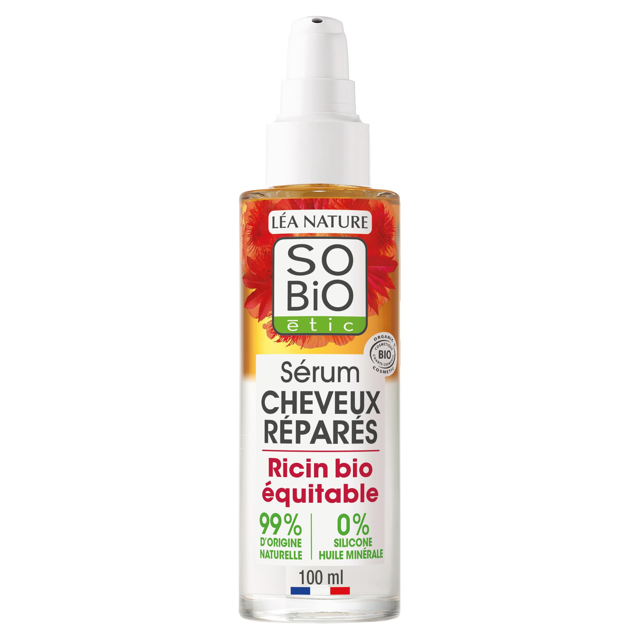SO BIO ETIC Huile biphase cheveux réparés ricin bio 100ml