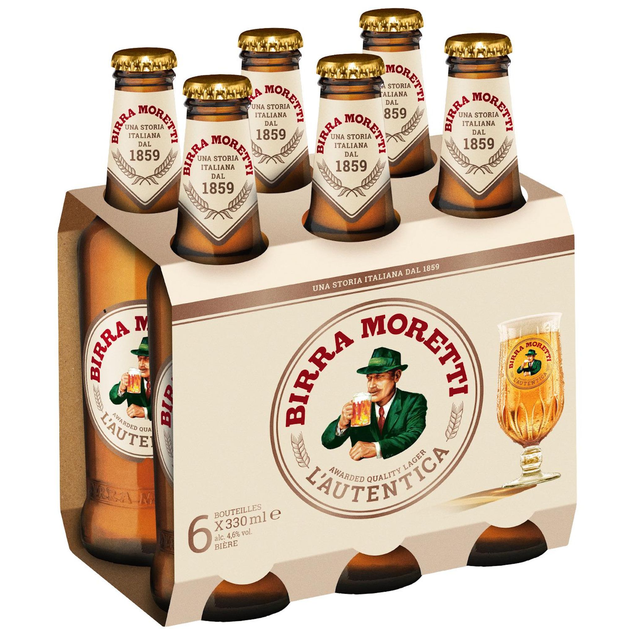BIRRA MORETTI Bière blonde italienne 4.6% 6x33cl