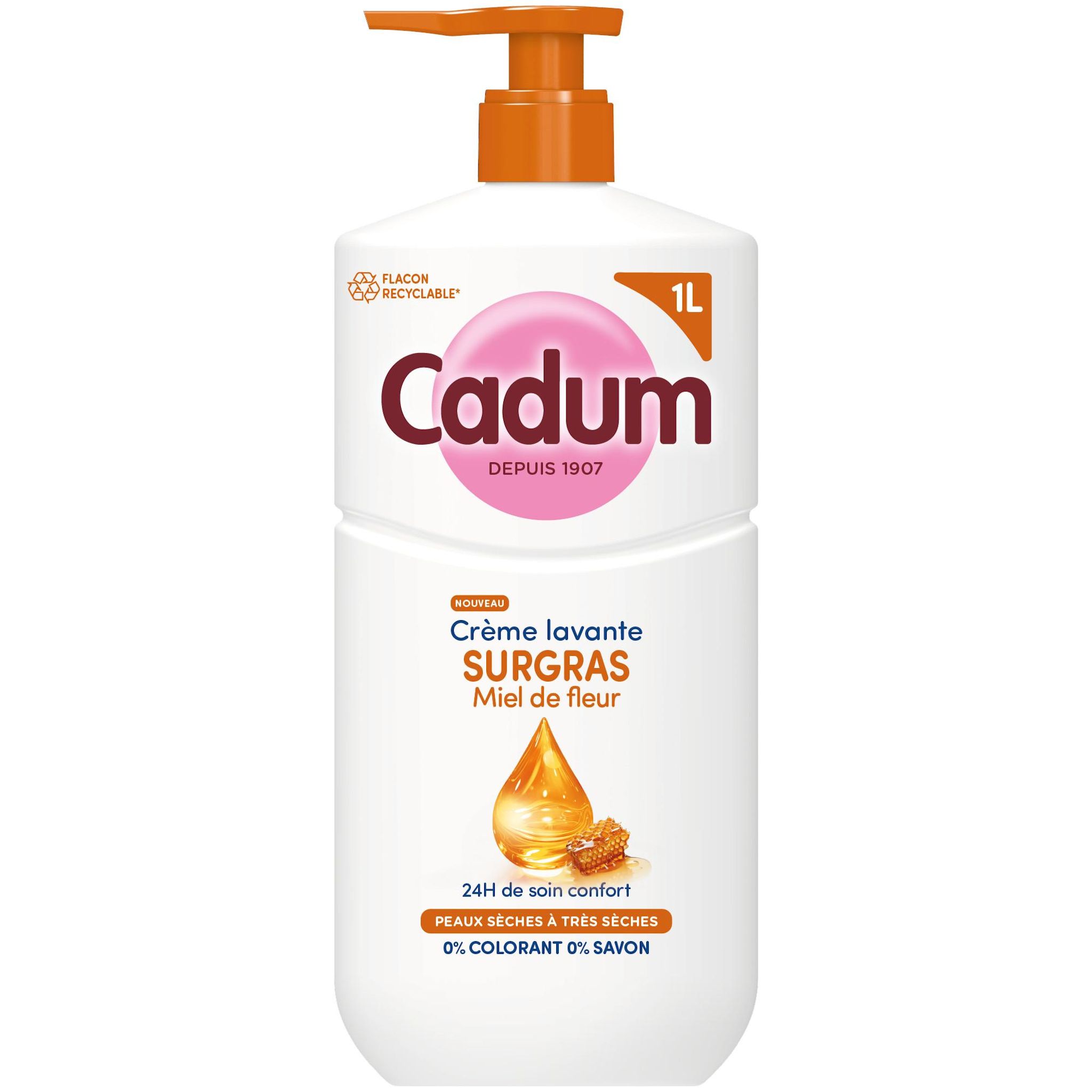 CADUM Crème lavante surgras miel de fleur 1l
