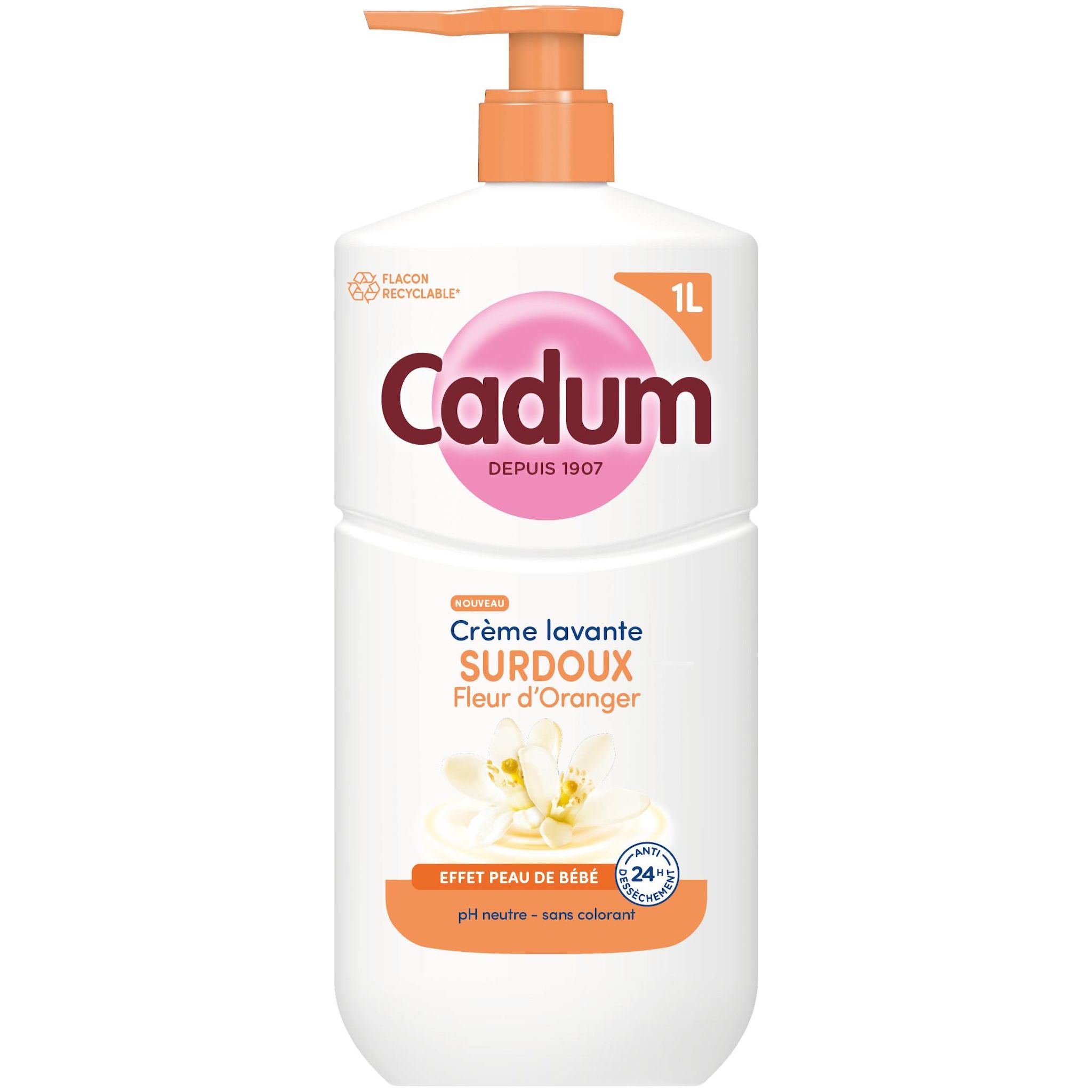 CADUM Crème lavante surdoux fleur d'Oranger 1l