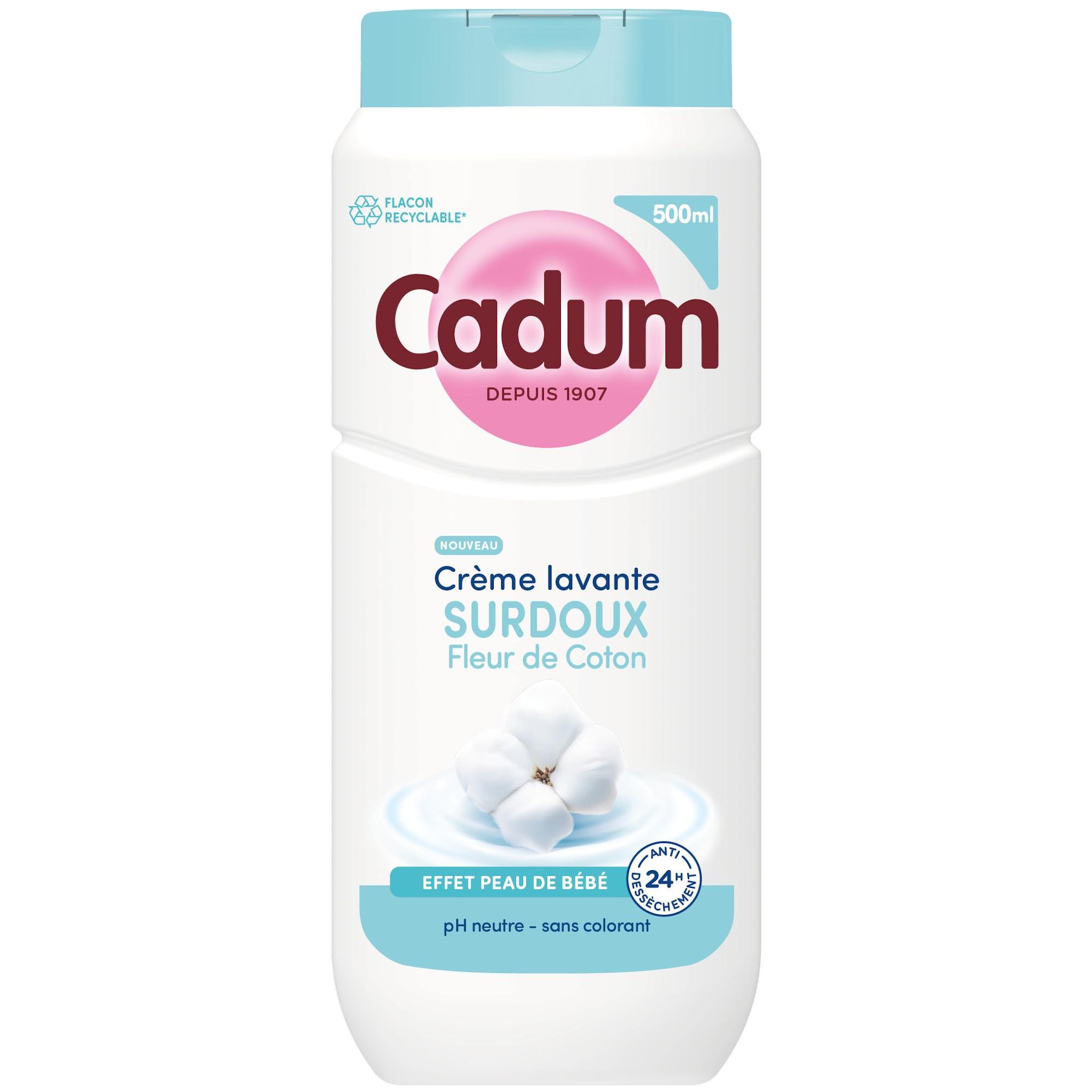 CADUM Crème lavante surdoux fleur de coton 500ml