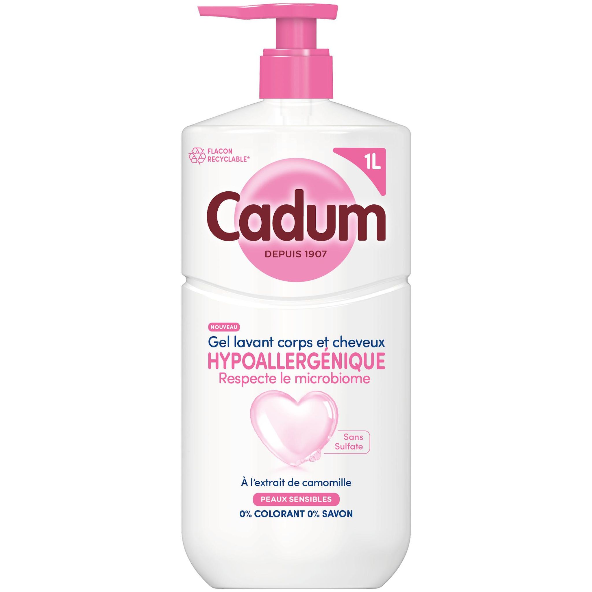 CADUM Gel lavant corps et cheveux hypoallergénique 1000ml