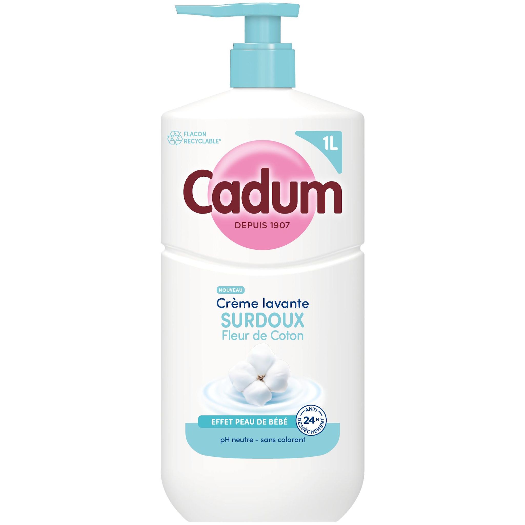 CADUM Crème lavante surdoux fleur de coton 1l