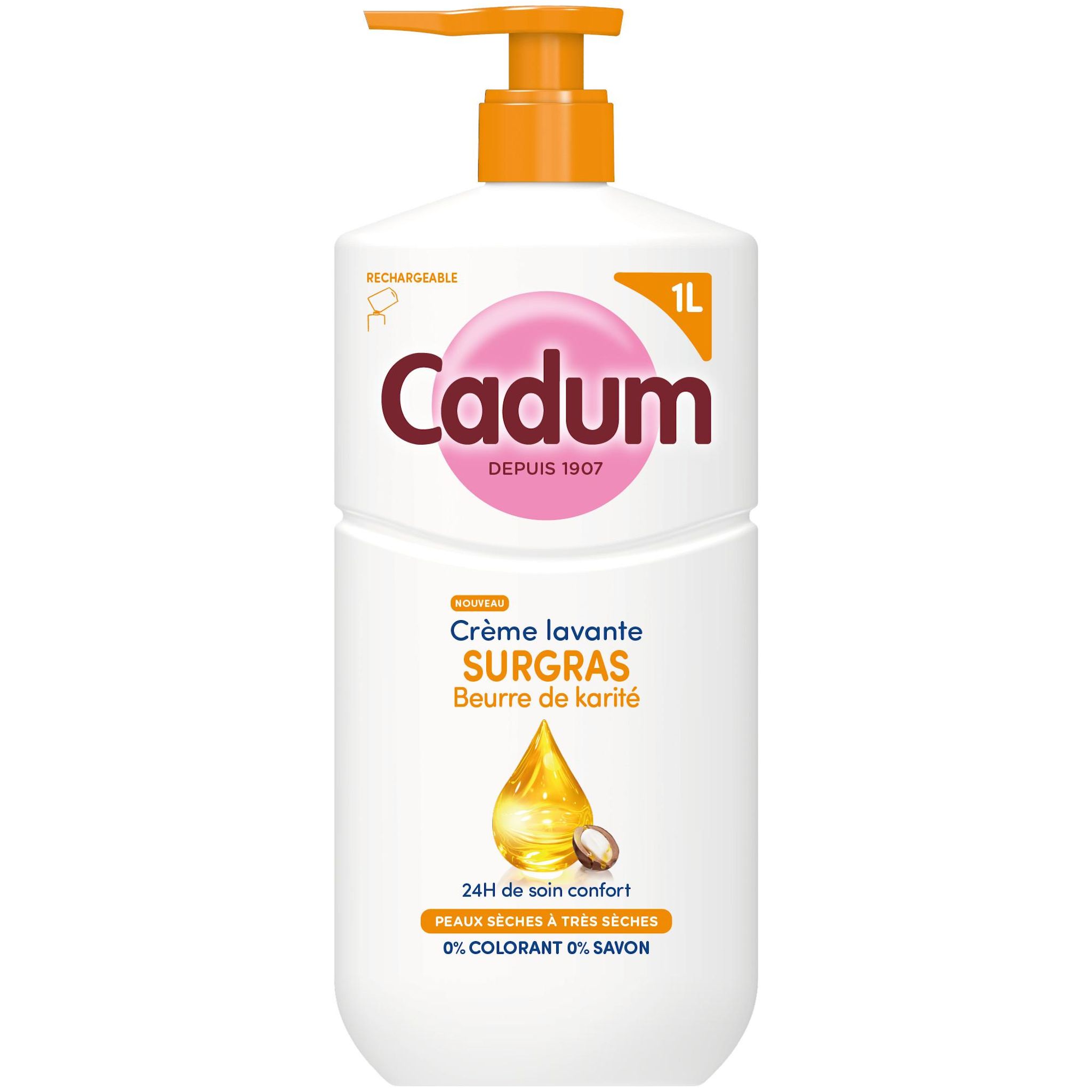CADUM Crème lavante surgras au beurre de karité 1000ml