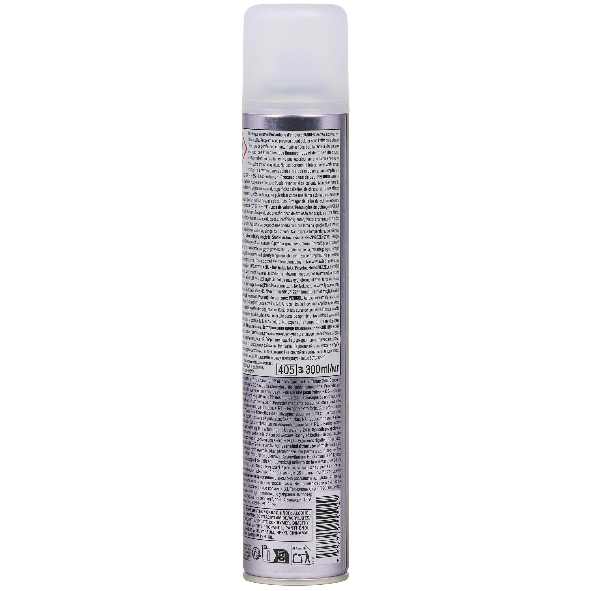 Voir la diapositive 2 : COSMIA Laque volume fixation extra fort force 4 300ml