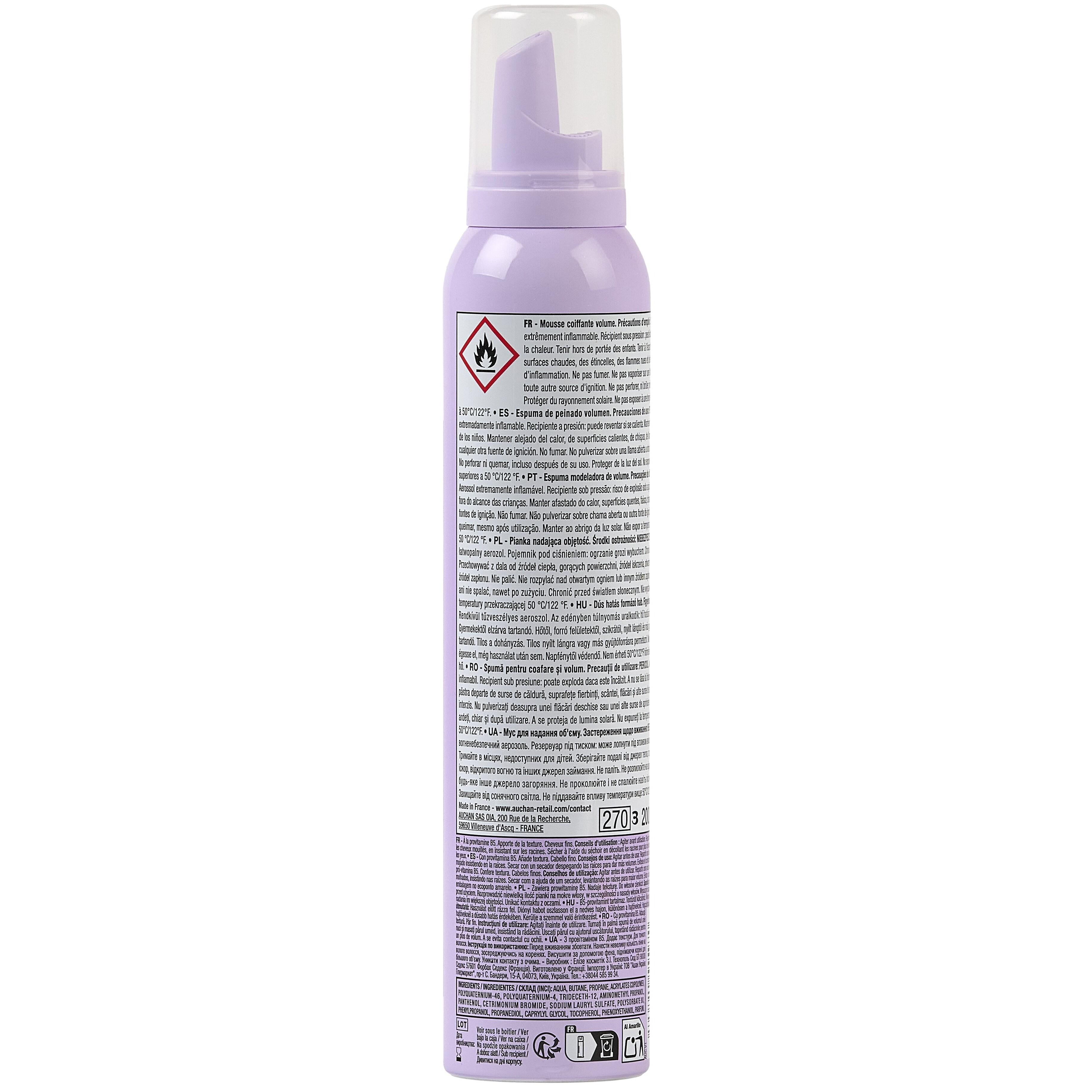 Voir la diapositive 3 : COSMIA Volume Mousse coiffante cheveux fins 200ml