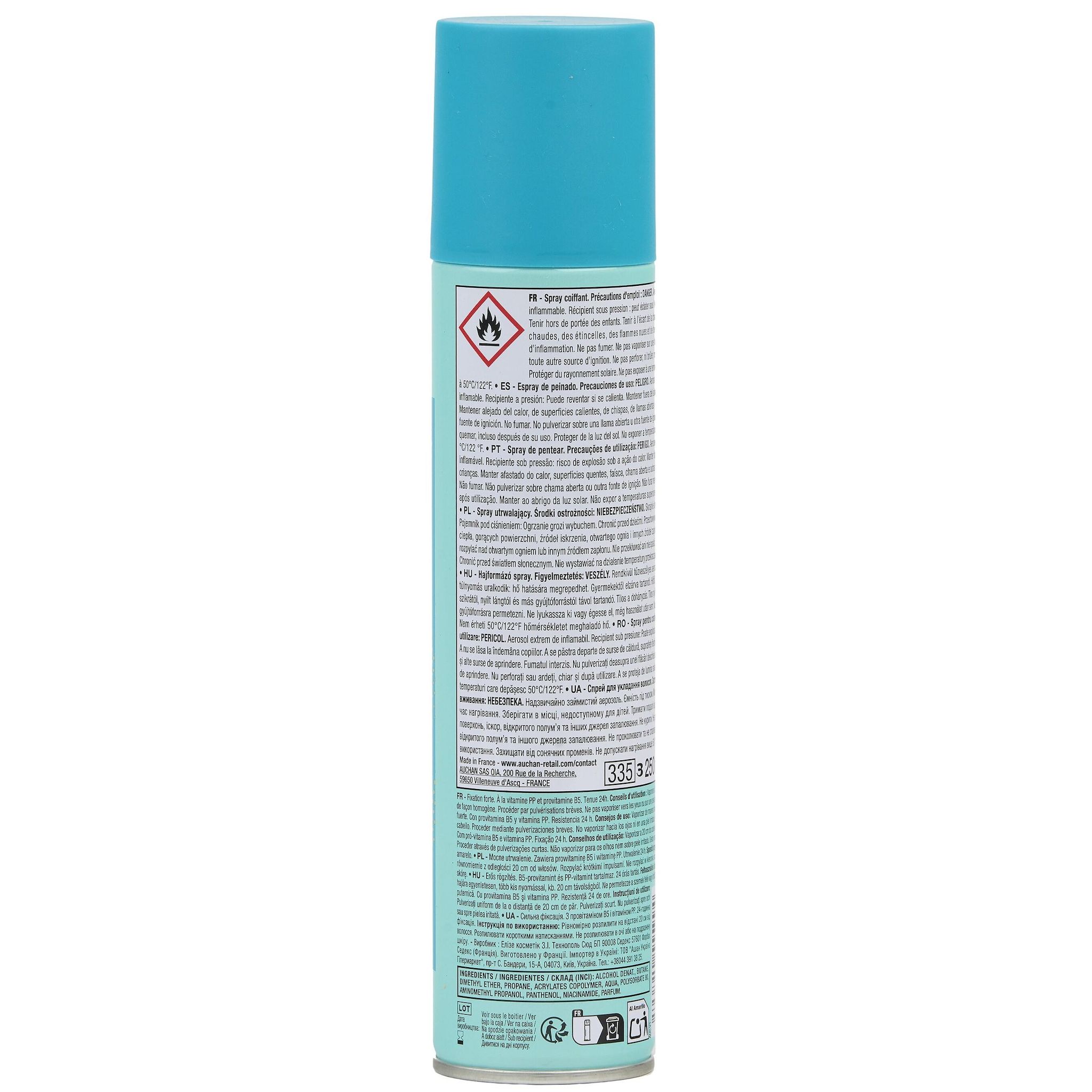 Voir la diapositive 3 : COSMIA Spray coiffant strong fixation forte force 3 250ml