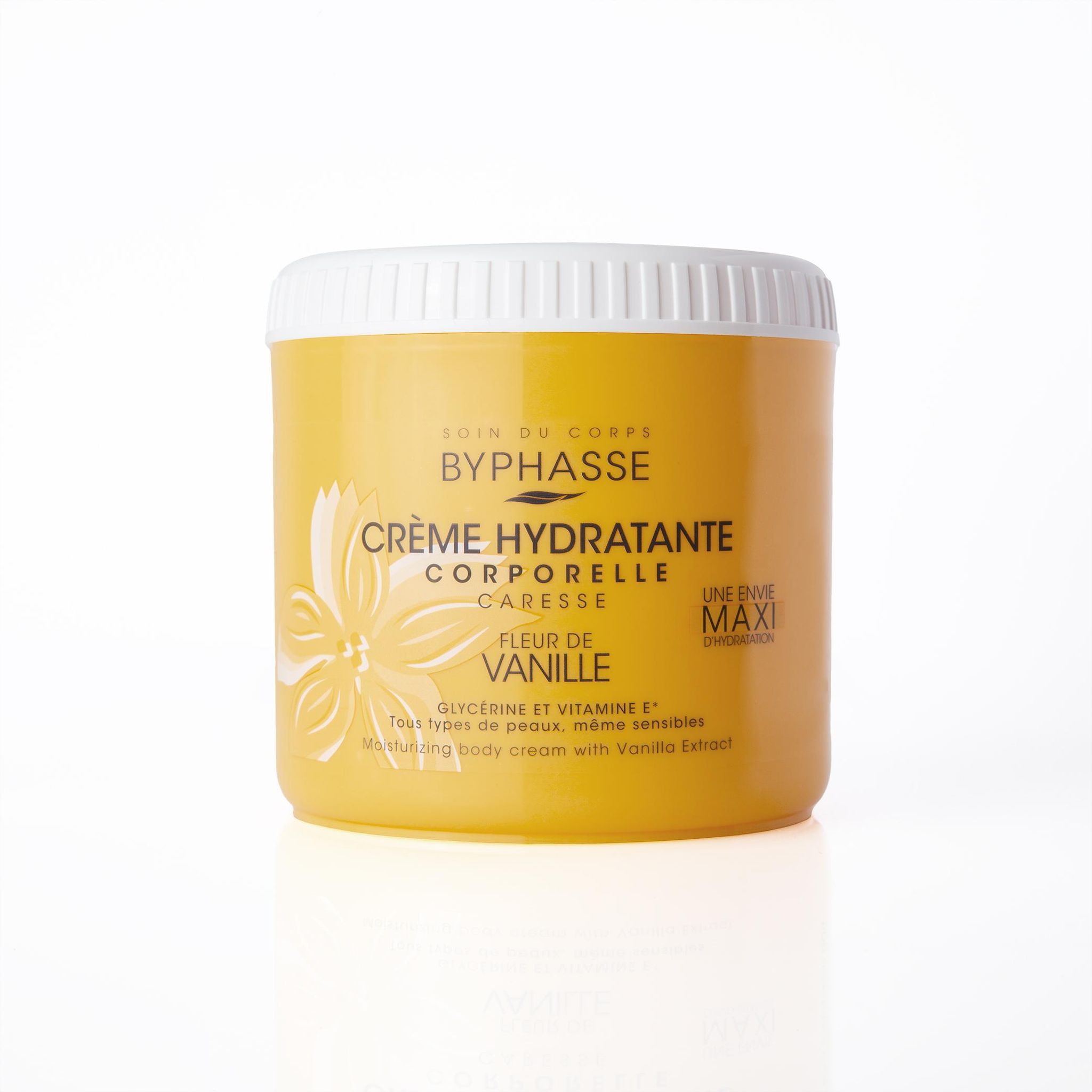 BYPHASSE Crème hydratante corporelle caresse fleur de vanille tous types de peaux même sensibles 500ml