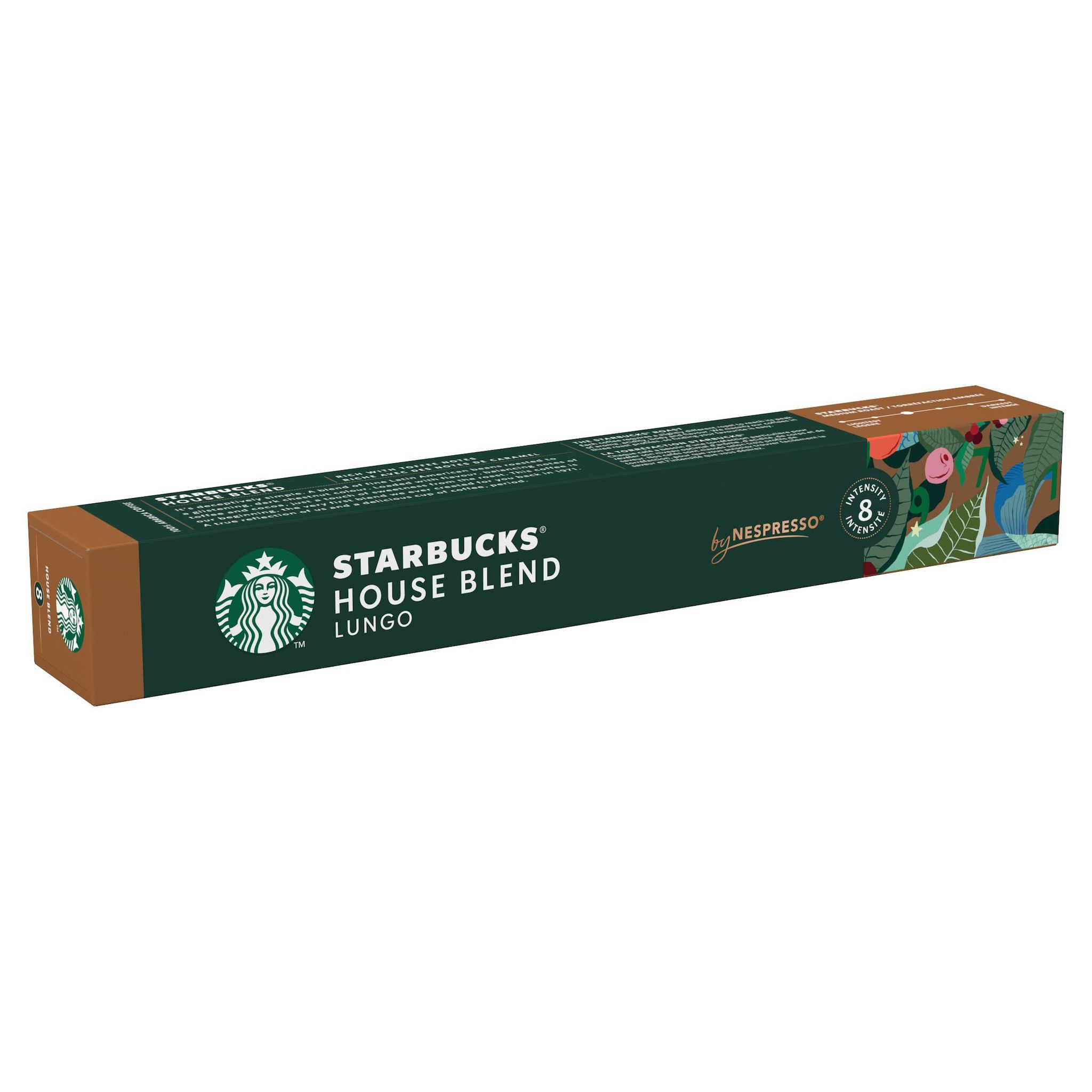 STARBUCKS Capsules de café house blend lungo Intensité 8 compatibles Nespresso 10 capsules 52g