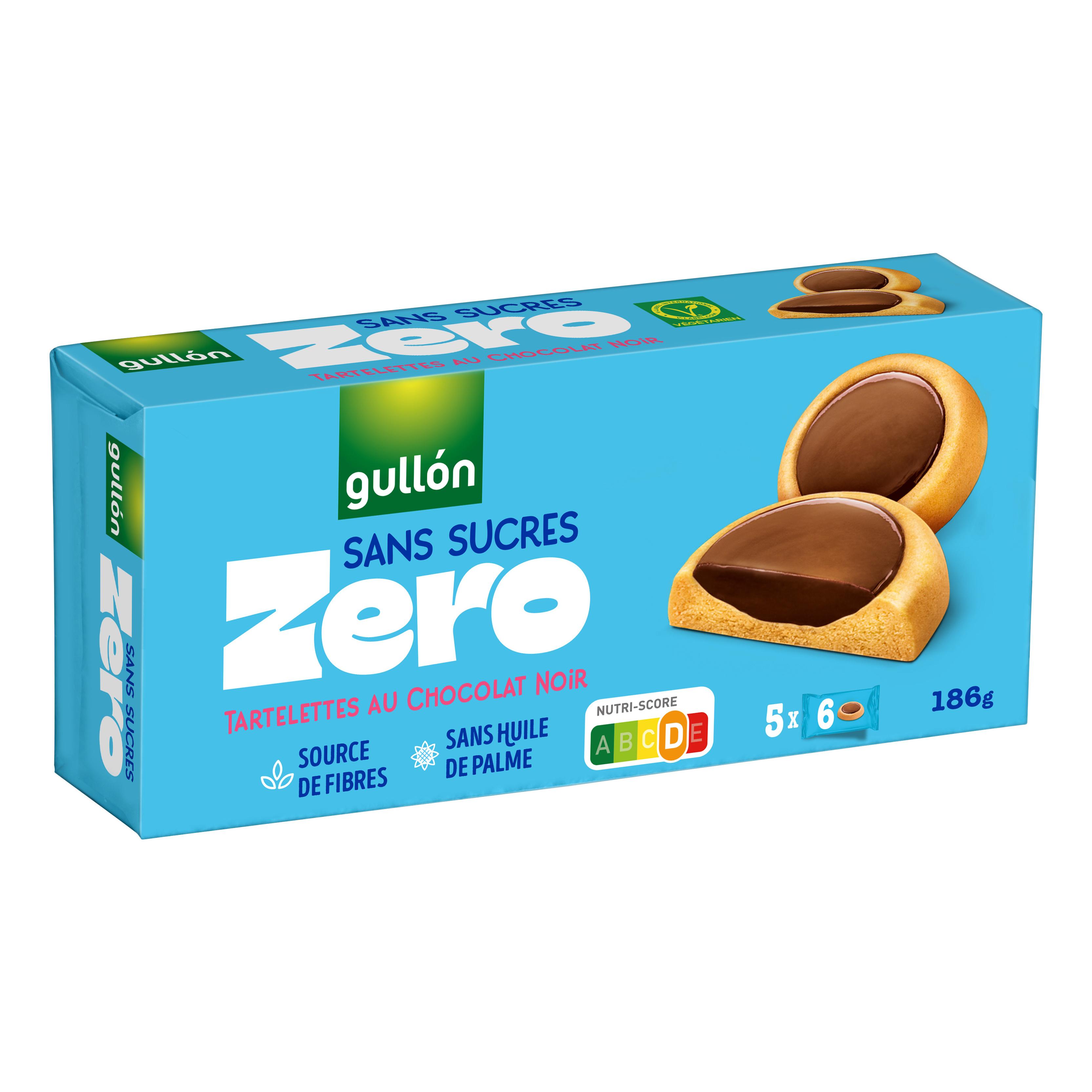 GULLON Tartelettes au chocolat noir sans sucres 5x6 biscuits 186g