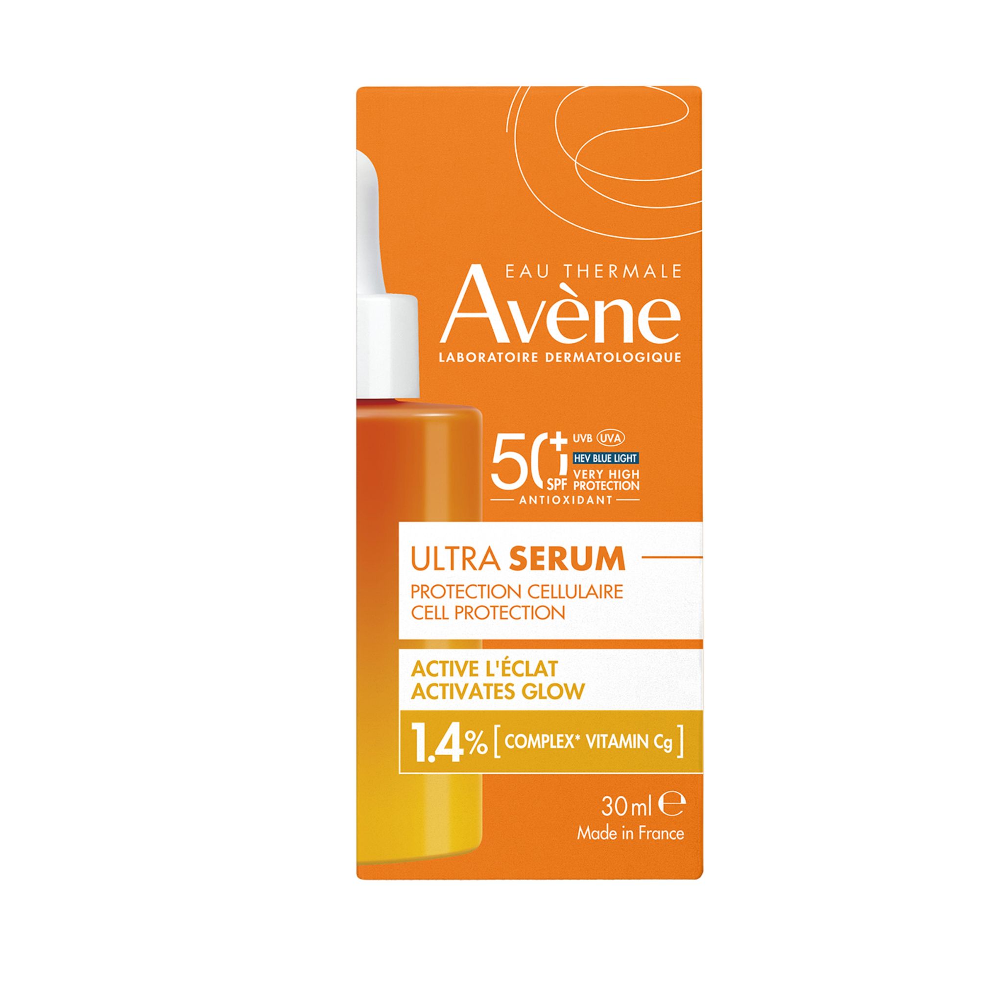 AVÈNE Ultra sérum protection cellulaire active l'éclat SPF50+ 30ml