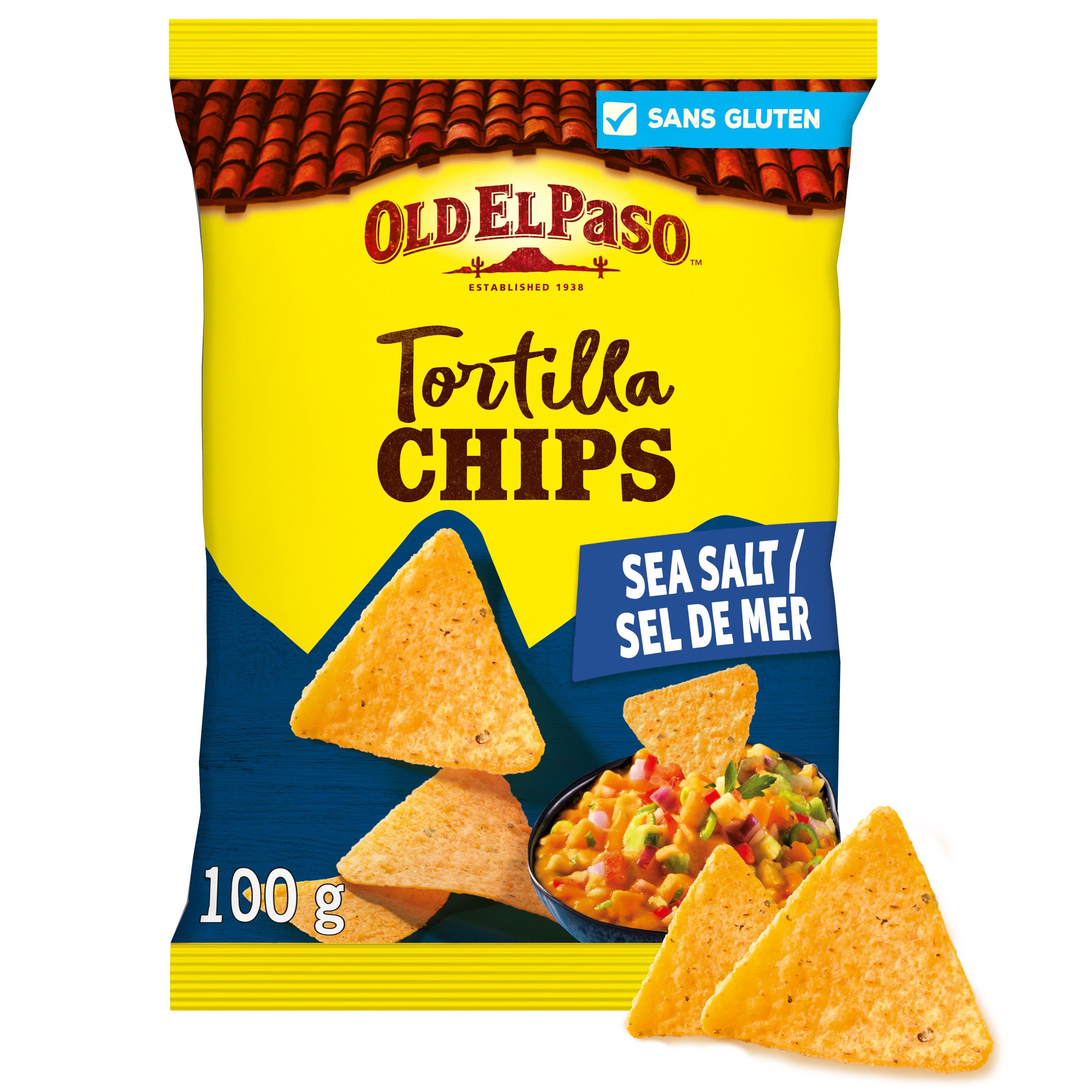 OLD EL PASO Tortilla chips au sel de mer saveur sea salt 100g