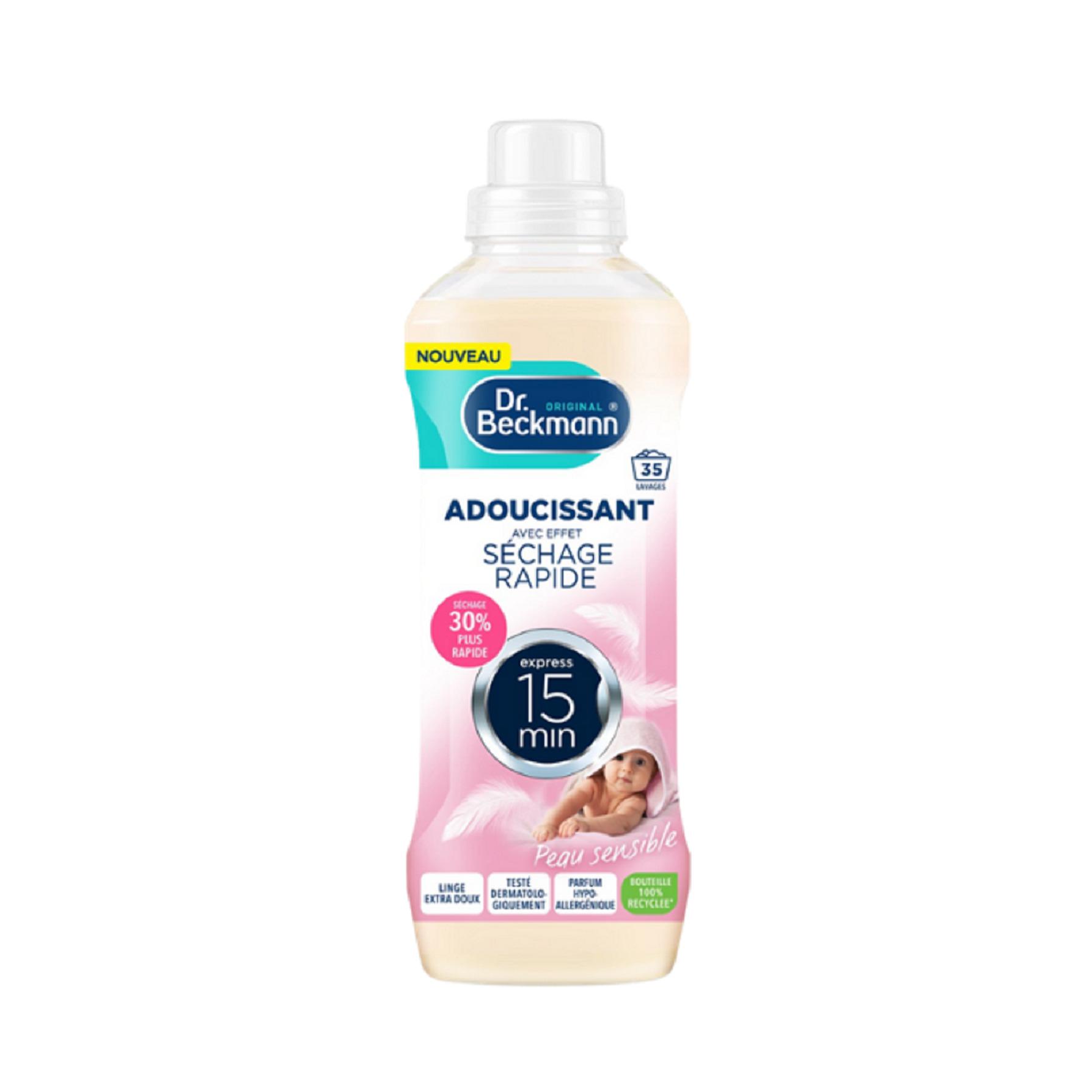 DR BECKMANN Adoucissant liquide peaux sensibles séchage rapide 35 lavages 770ml