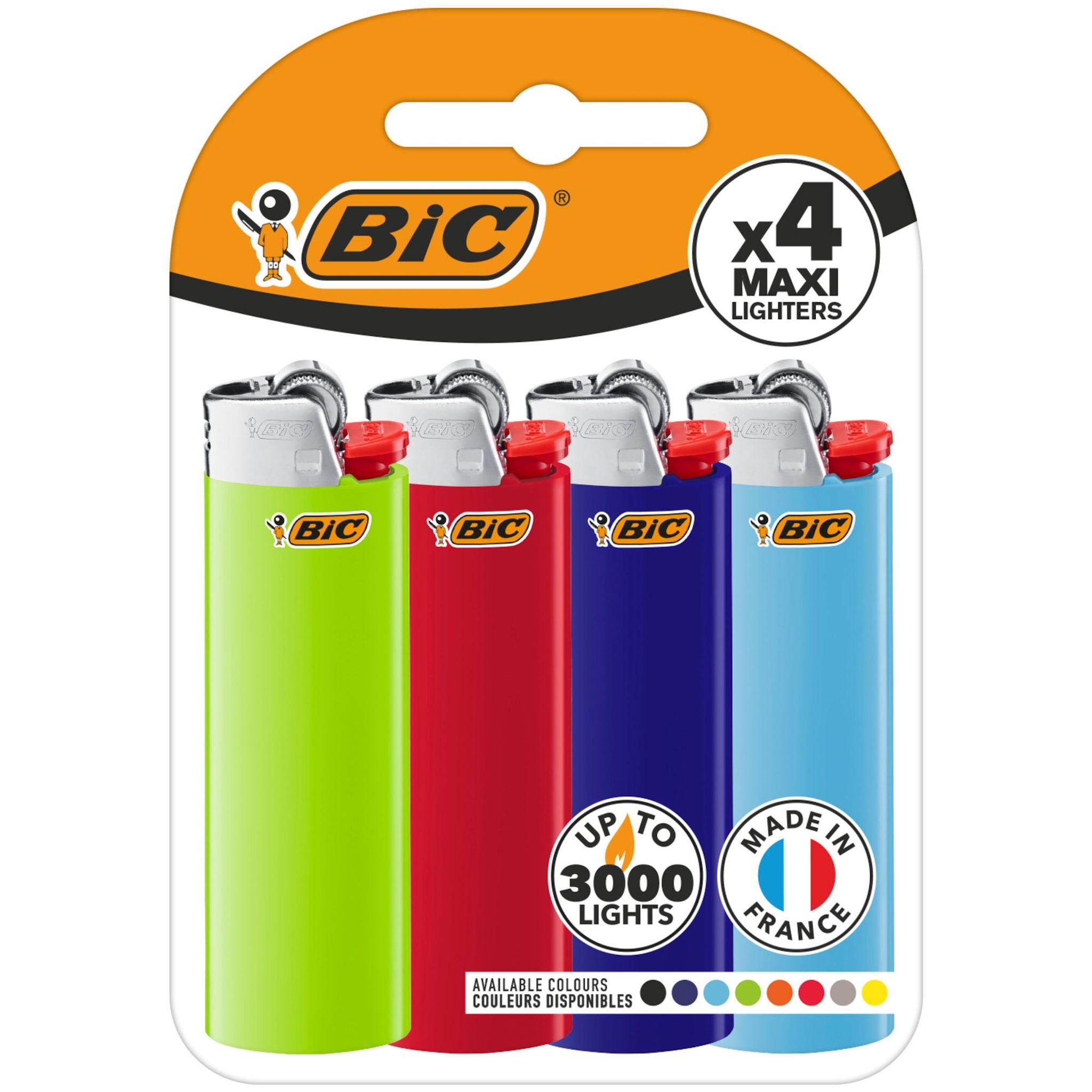 BIC Maxi briquets à pierre couleurs assorties 4 pièces