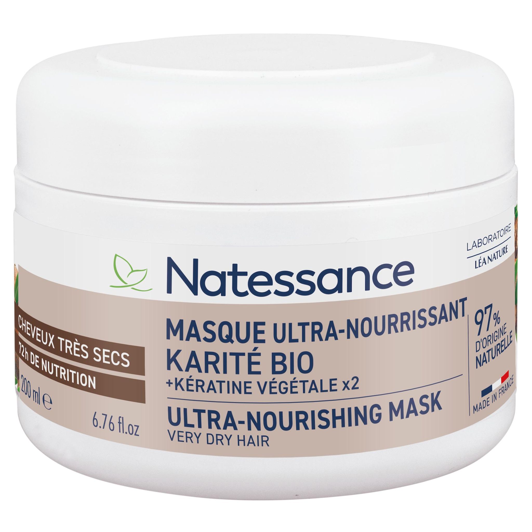NATESSANCE Masque capillaire ultra nourrissant au karité 200ml