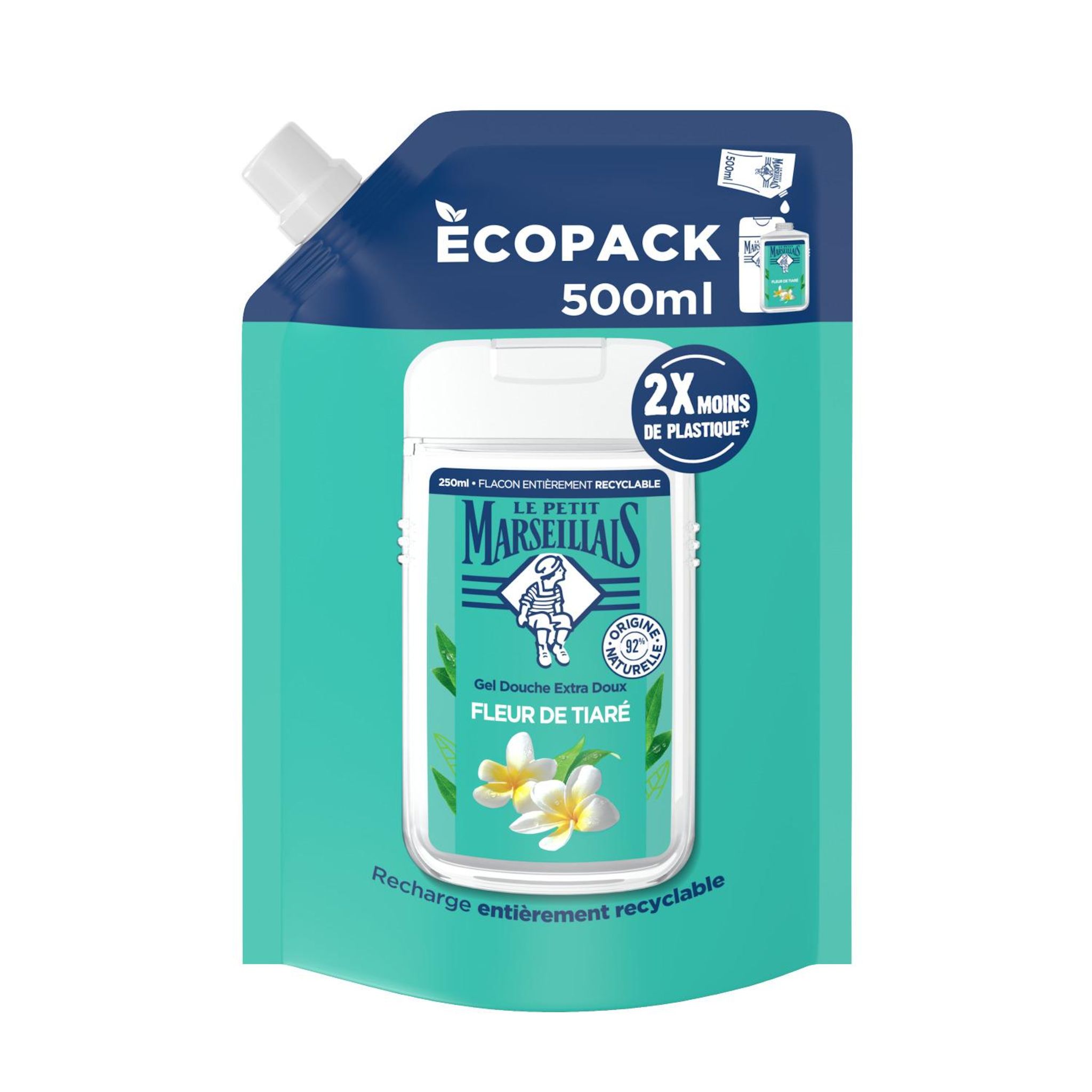 LE PETIT MARSEILLAIS Recharge gel douche à la fleur de tiaré 500ml