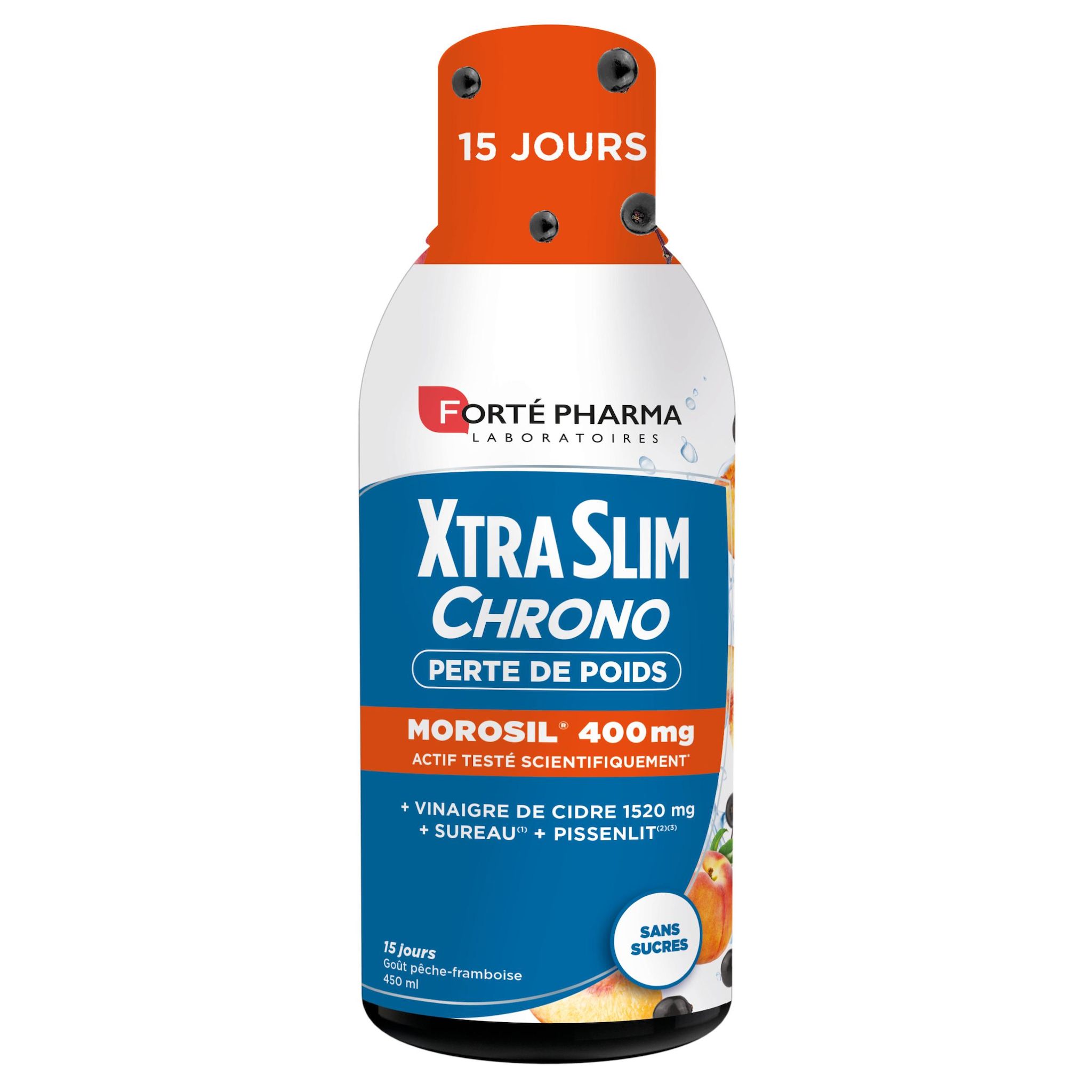 FORTE PHARMA XtraSlim Chrono Complément alimentaire perte de poids goût pêche framboise 450ml