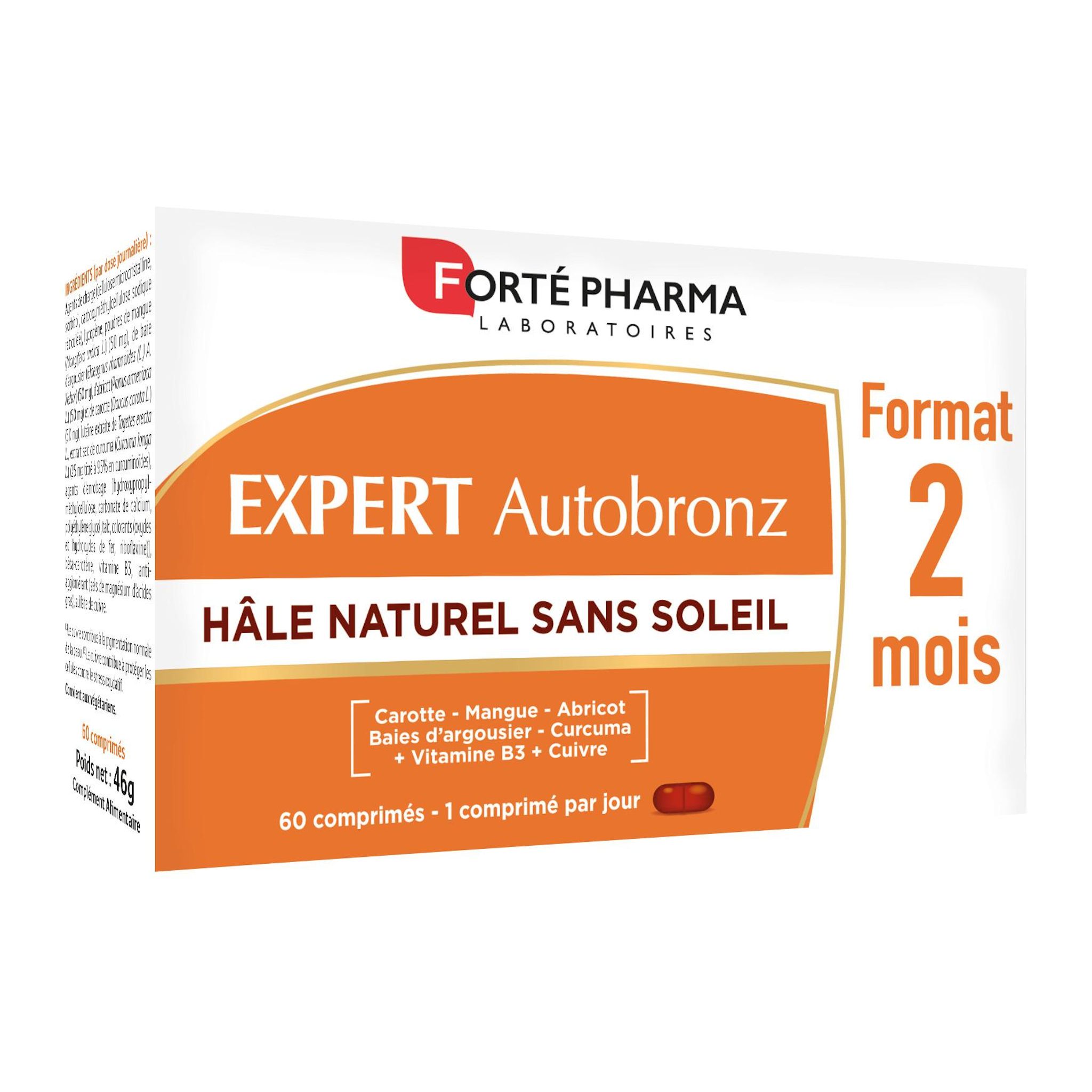 FORTE PHARMA Expert autobronz Complément alimentaire hâle naturel sans soleil 60 comprimés