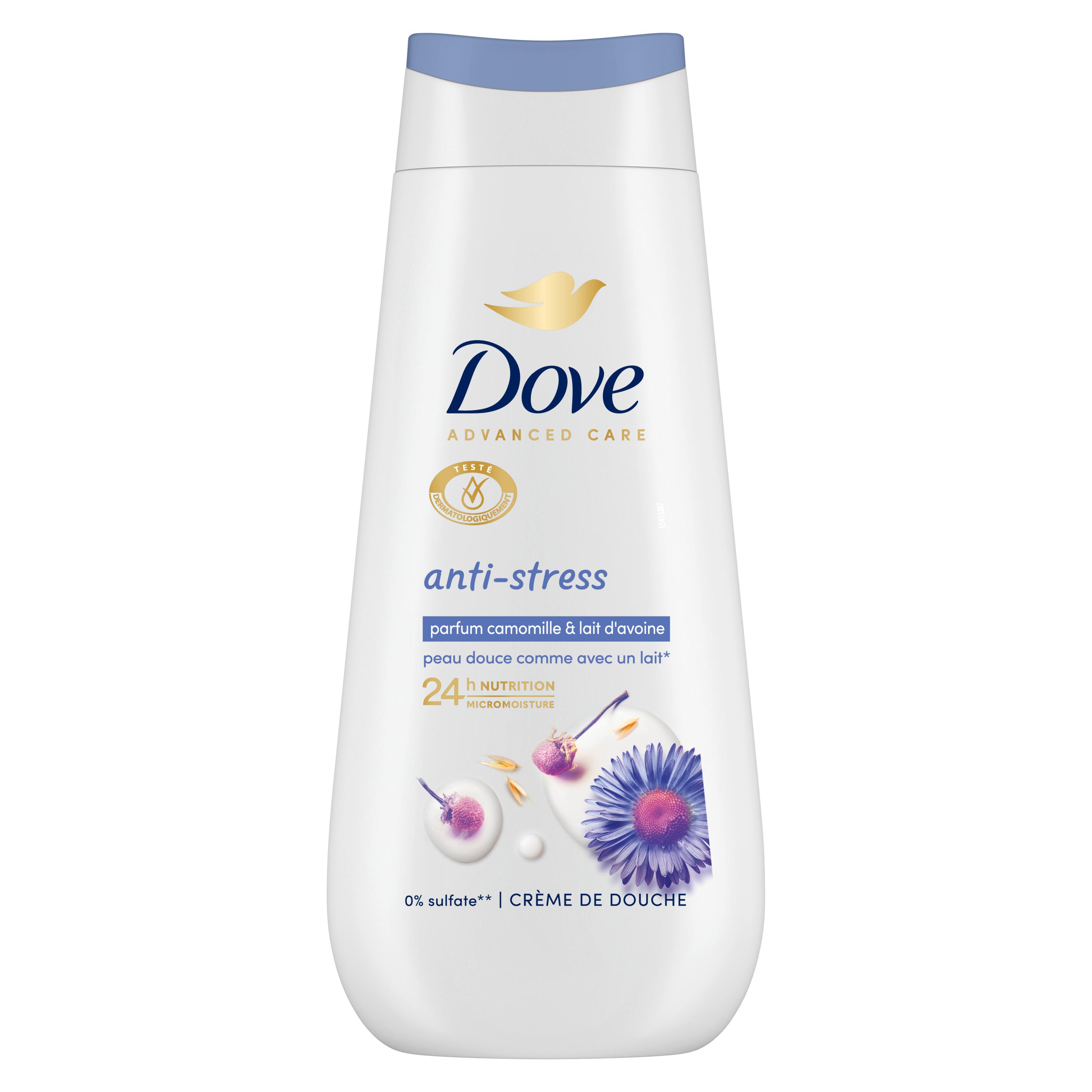 DOVE Advanced Care Crème de douche anti-stress camomille et lait d'avoine 225ml