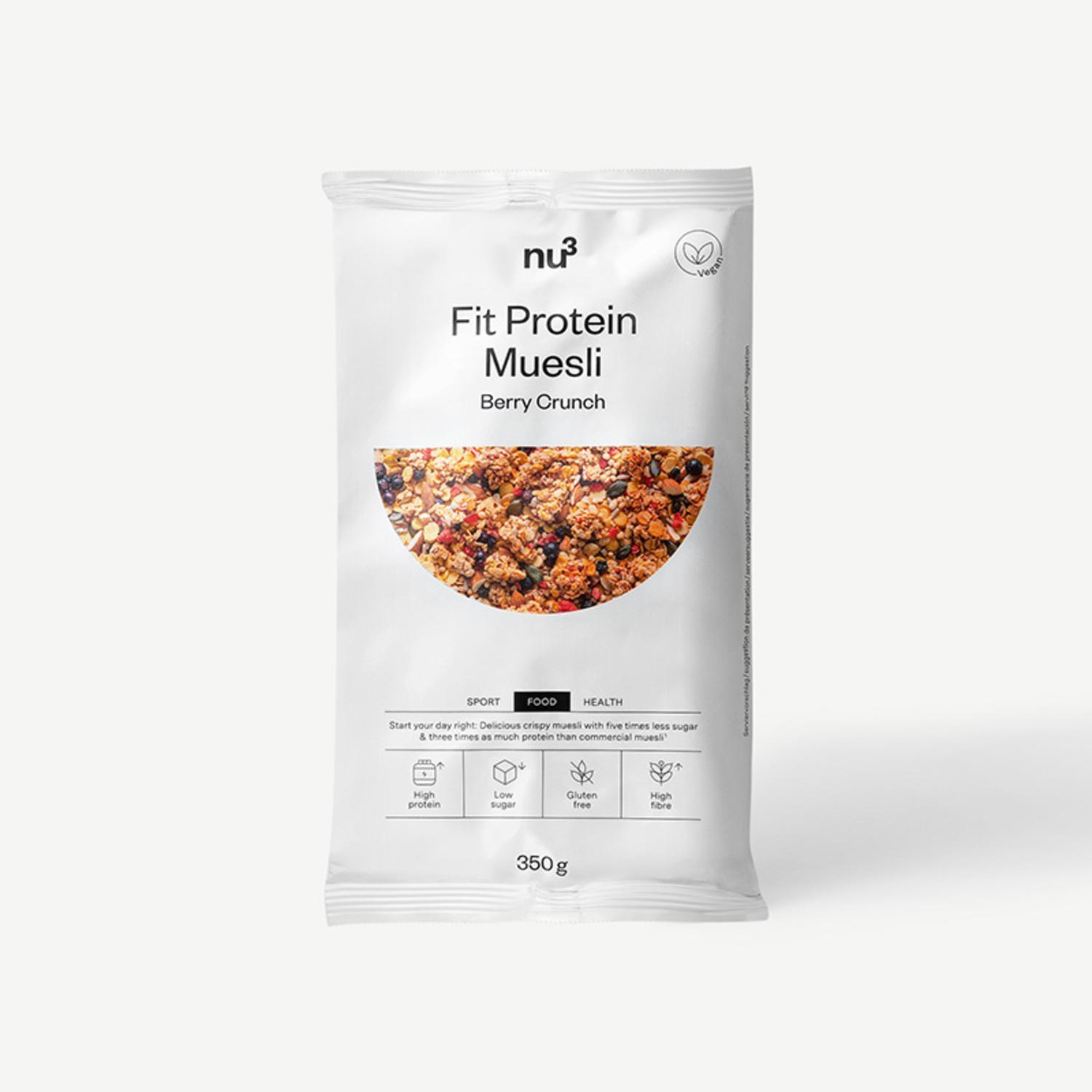NU3 Muesli croustillant protéinée aux fruits rouges sans gluten vegan 350g