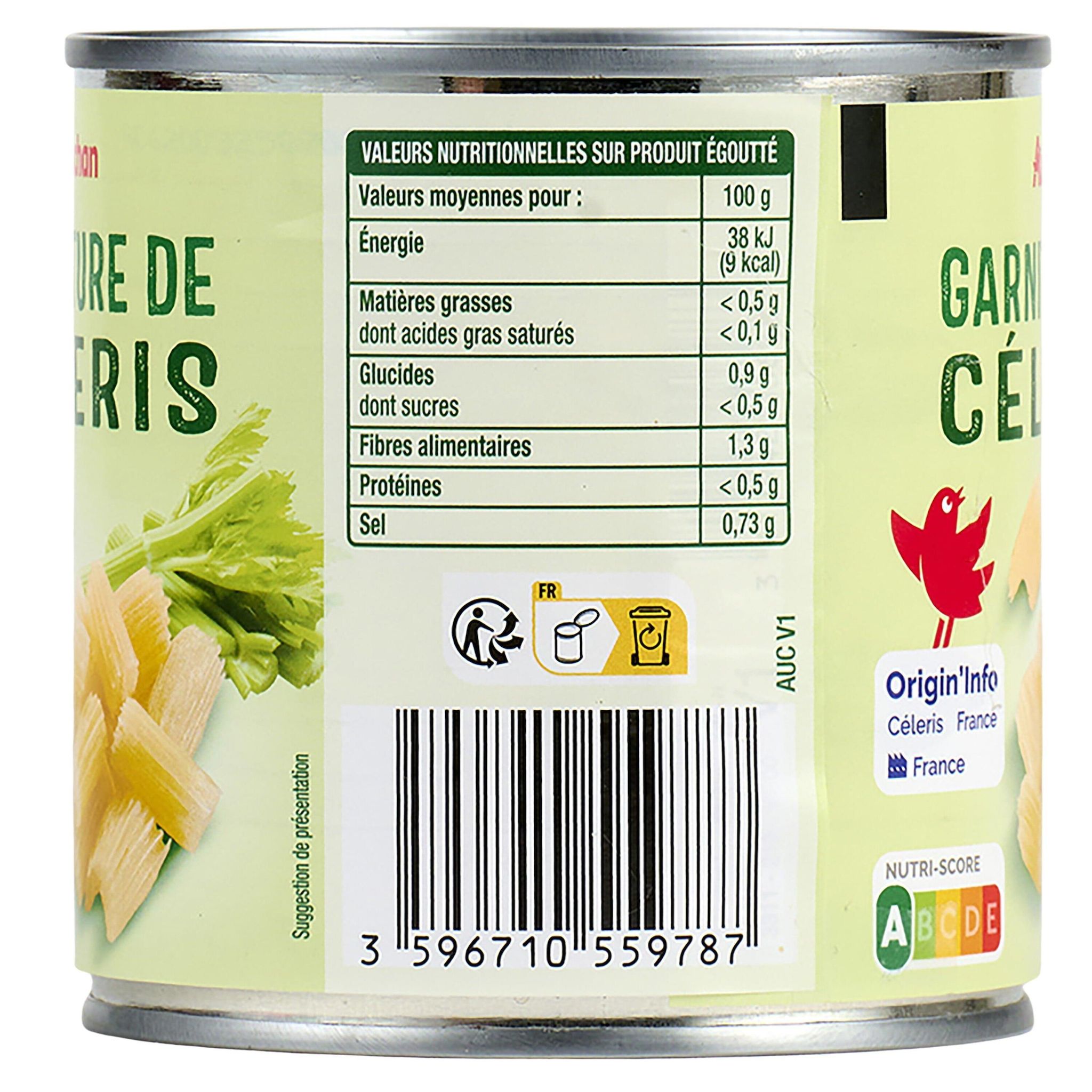 Voir la diapositive 2 : AUCHAN Garniture de céleris 400g