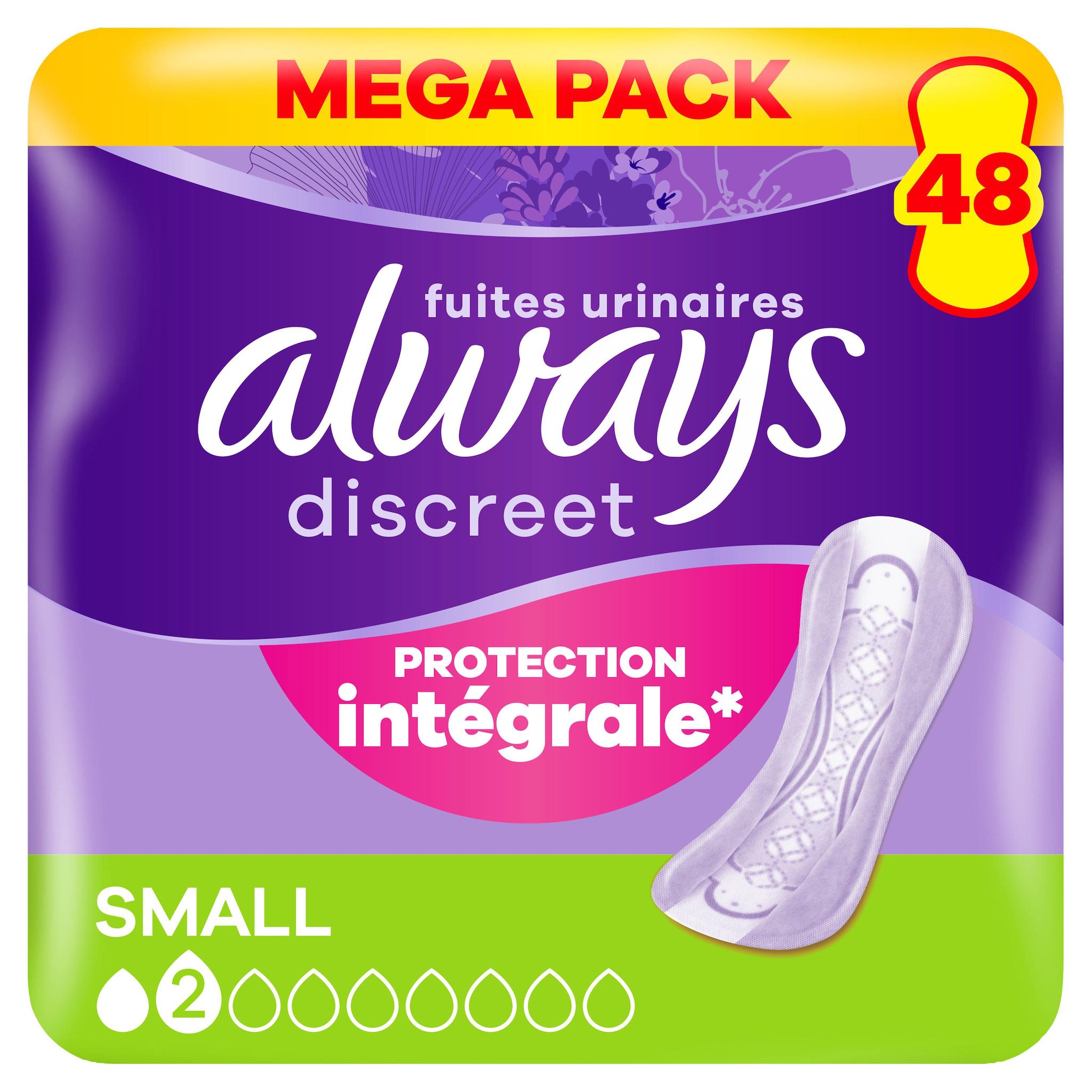 ALWAYS Discreet Serviettes pour fuites urinaires taille S 48 serviettes