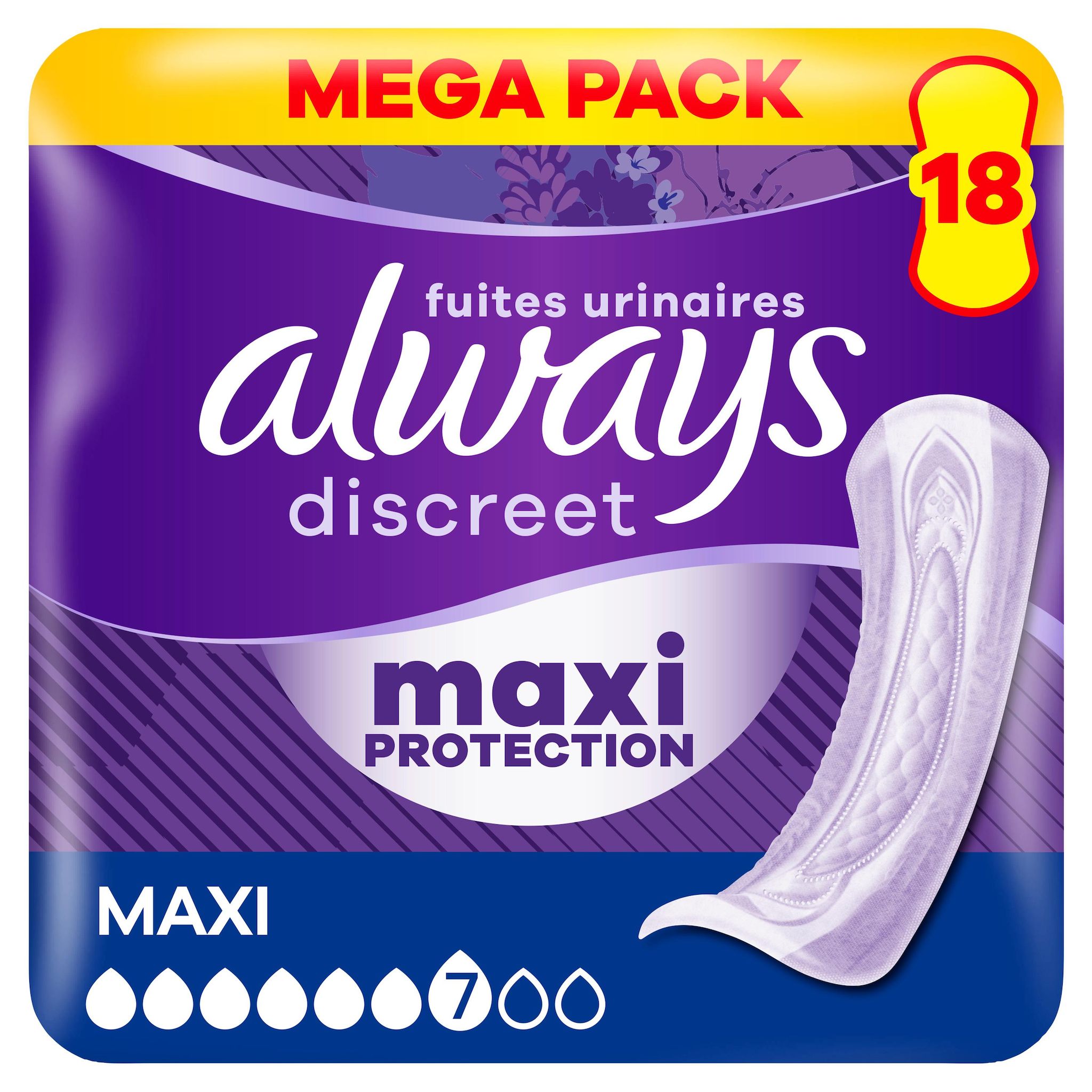 ALWAYS Discreet Serviettes pour fuites urinaires 18 serviettes