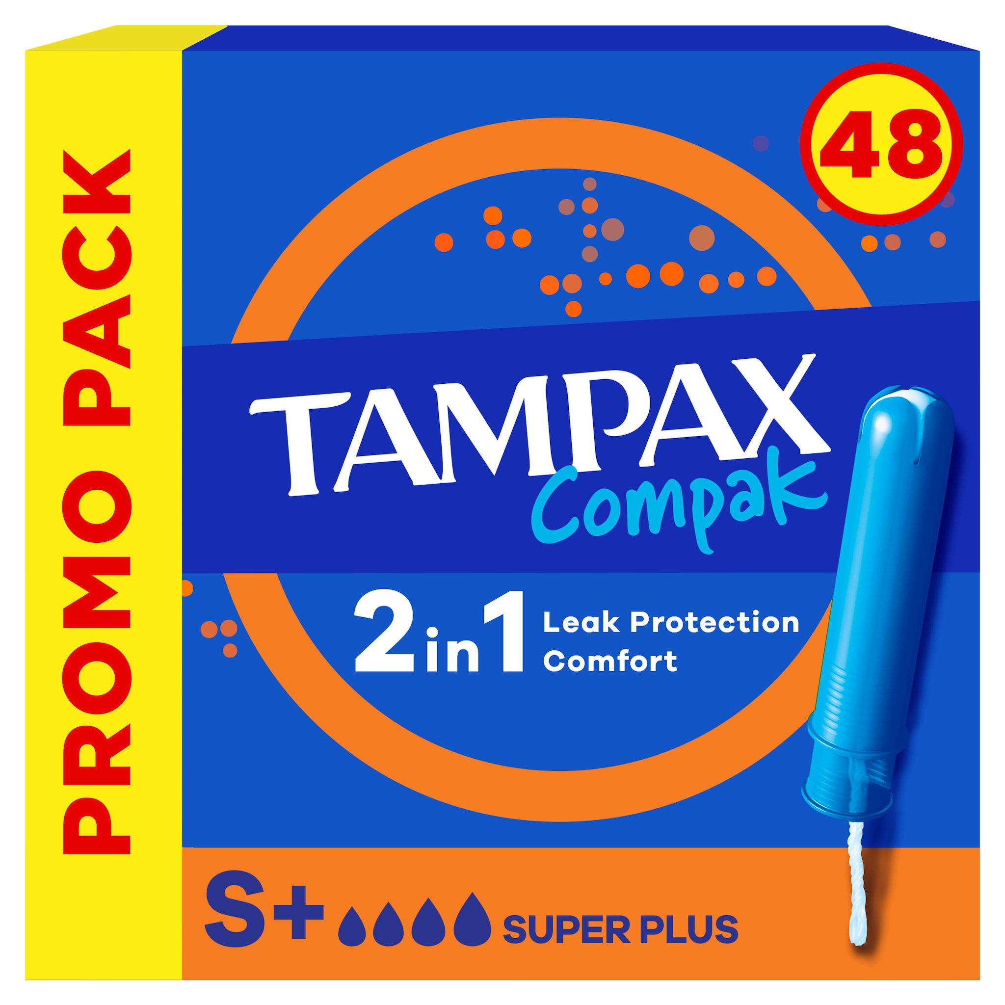 TAMPAX Compak Tampons avec applicateur super plus 48 tampons