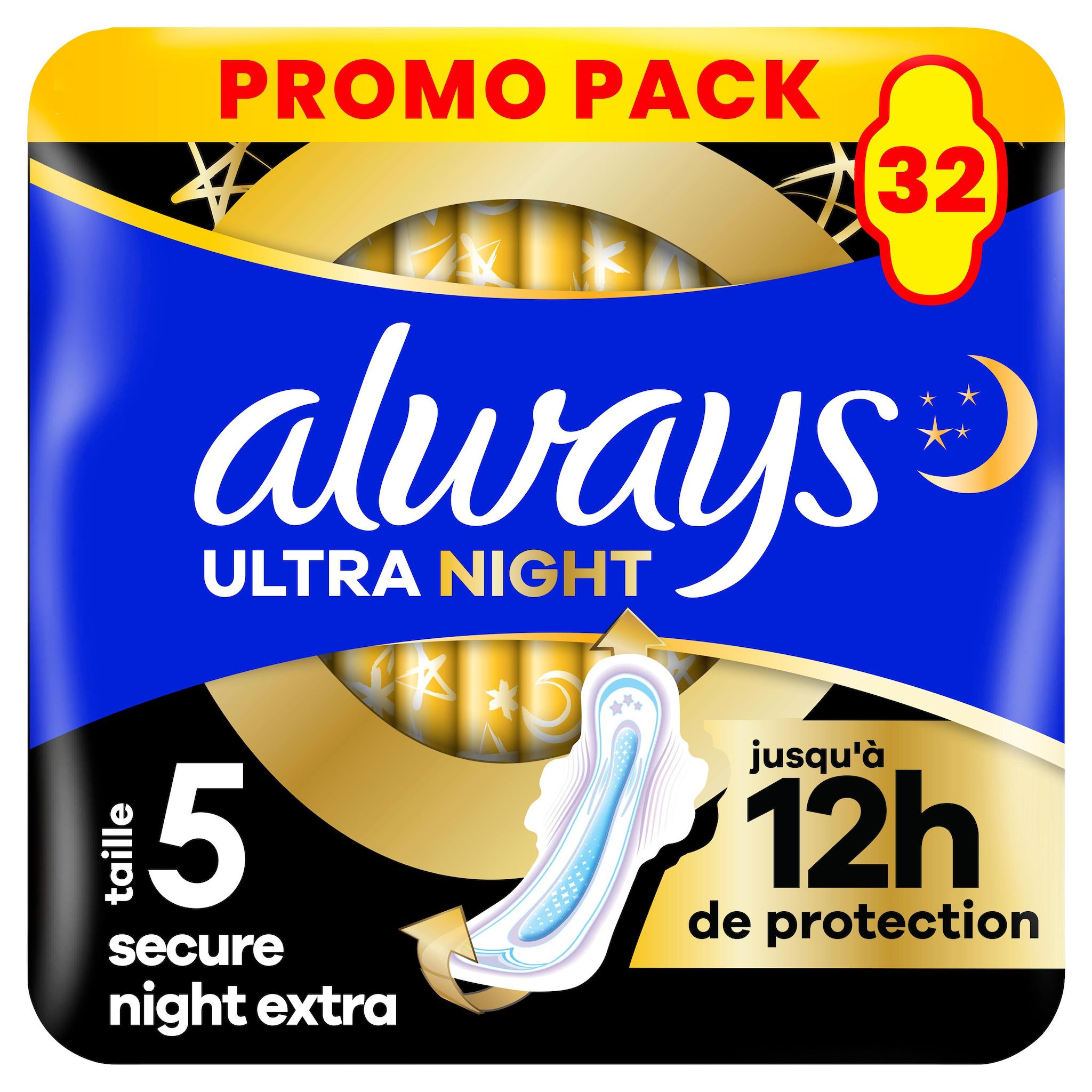 ALWAYS Ultra night Serviettes hygiéniques secure night extra taille 5 32 serviettes