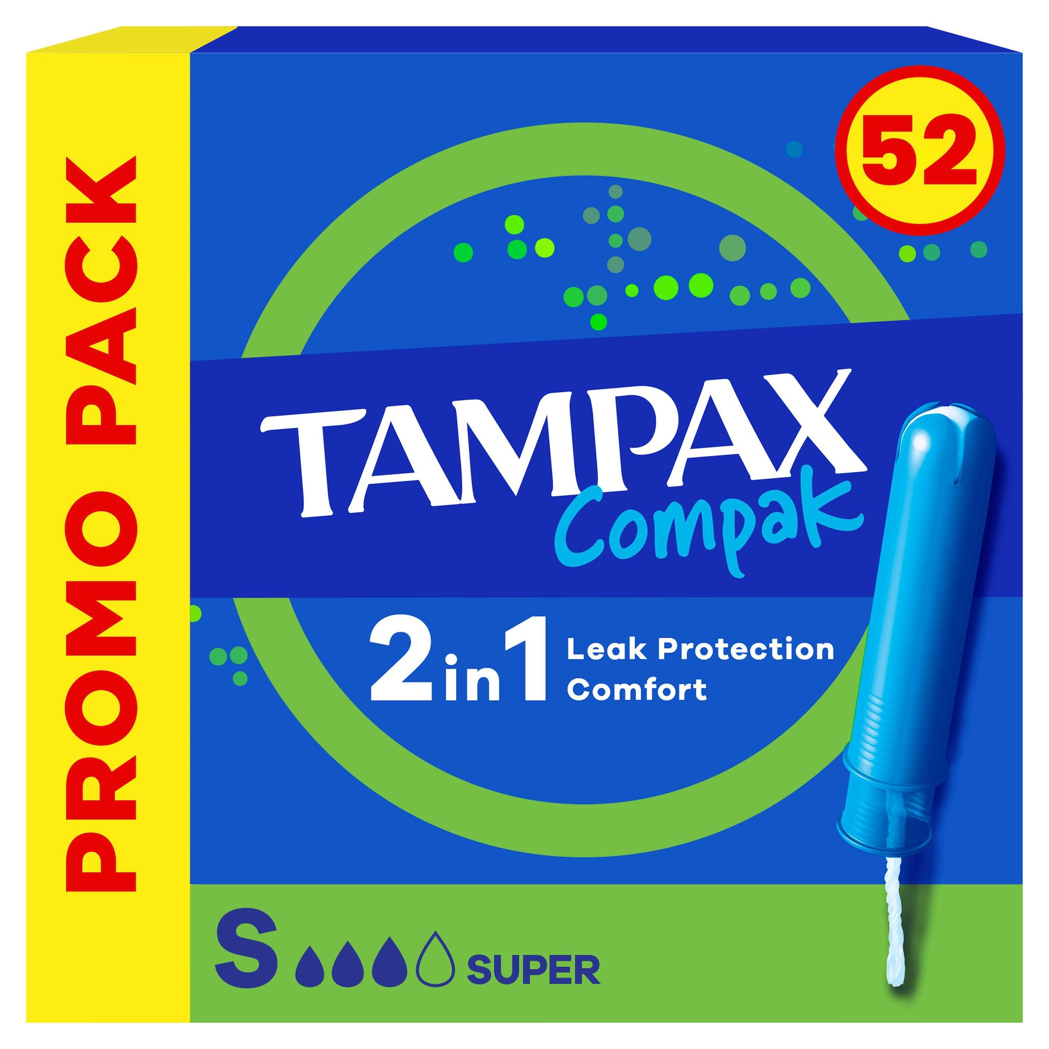 TAMPAX Compak Tampons avec applicateur super 52 tampons