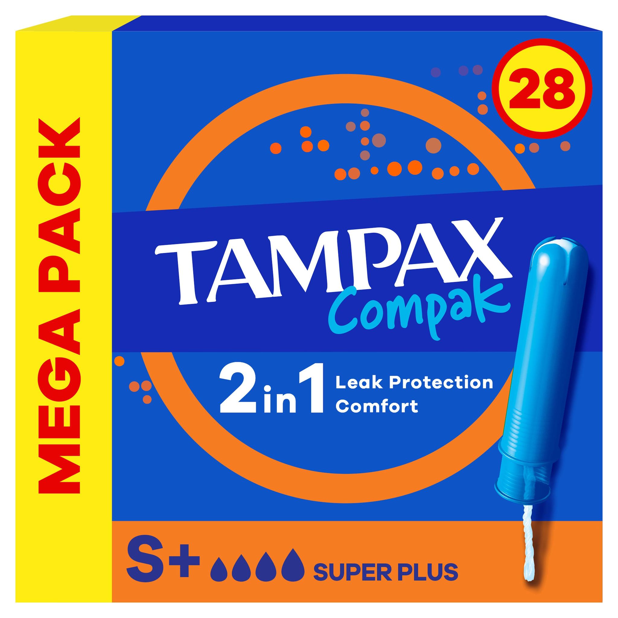 TAMPAX Compak tampons avec applicateur super plus 28 tampons
