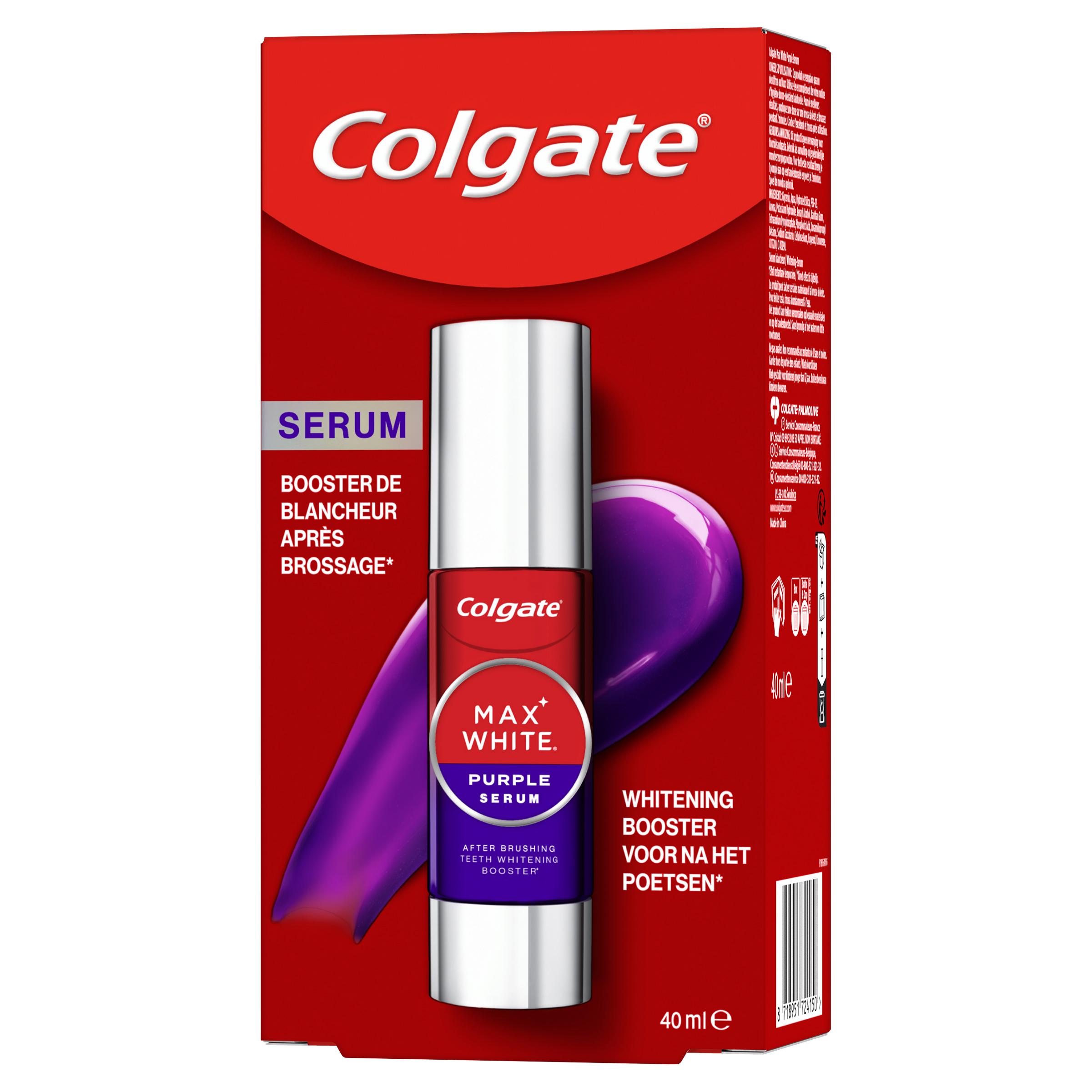 Voir la diapositive 2 : COLGATE Max White purple Sérum booster de blancheur 40ml