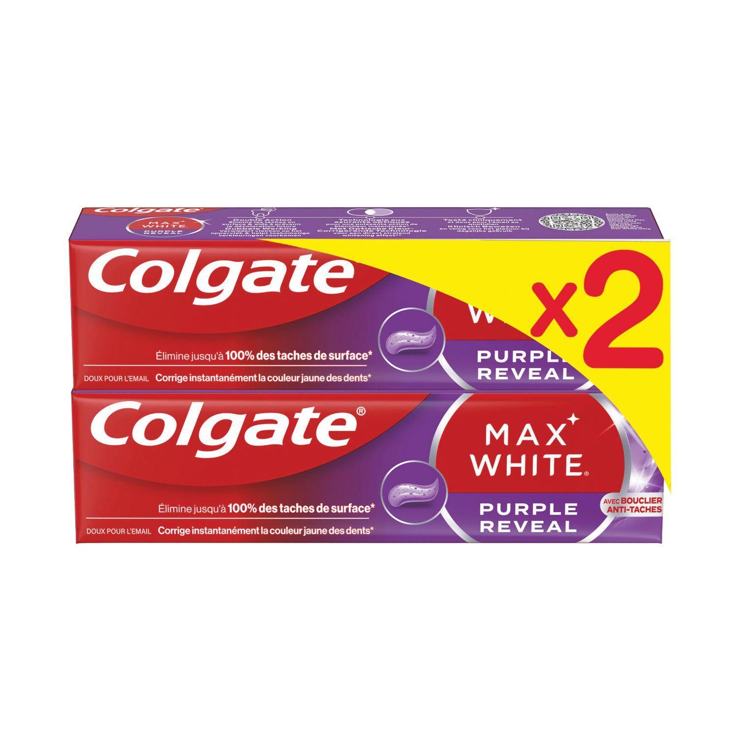 COLGATE Max White dentifrice blancheur violet 2x75ml