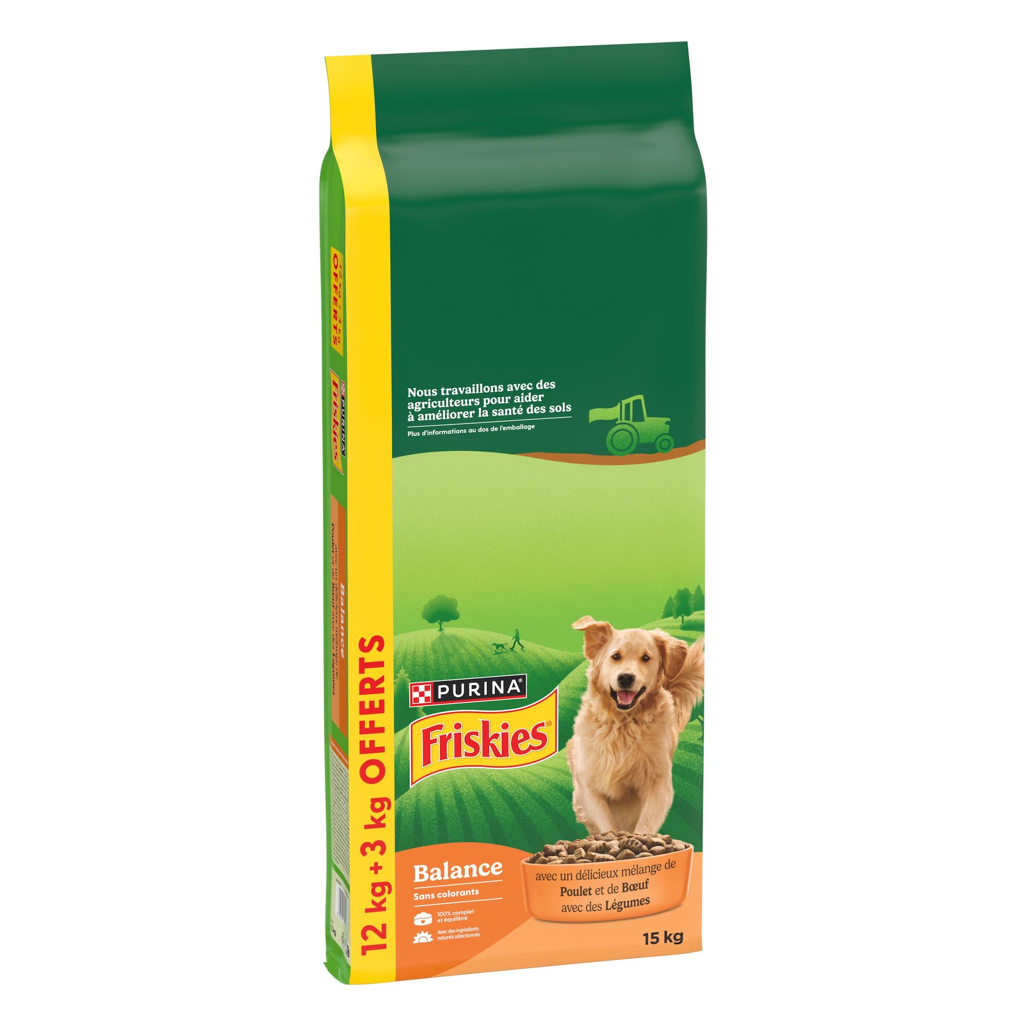 PURINA Friskies balance croquettes au poulet et au boeuf pour chien adulte 15kg